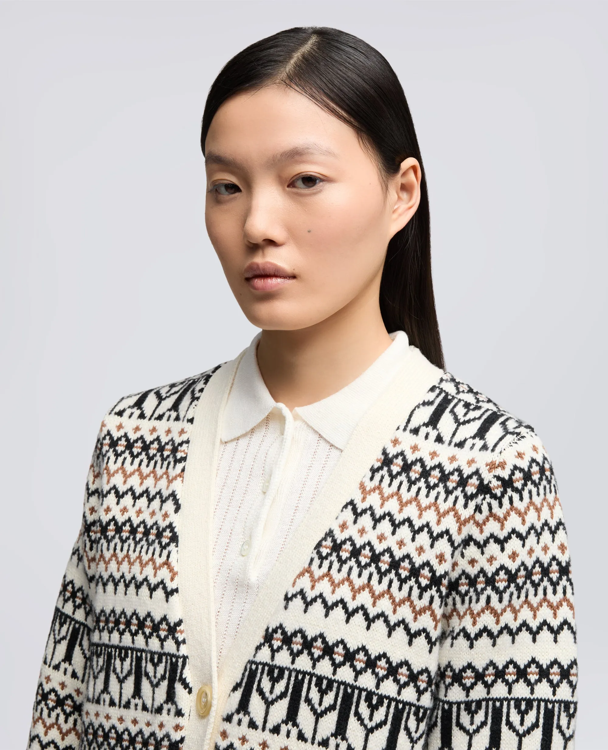 CARDIGAN IN MISTO COTONE, CANAPA E LANA - FONDO NATURE sold by Aspesi product image thumbnail 4