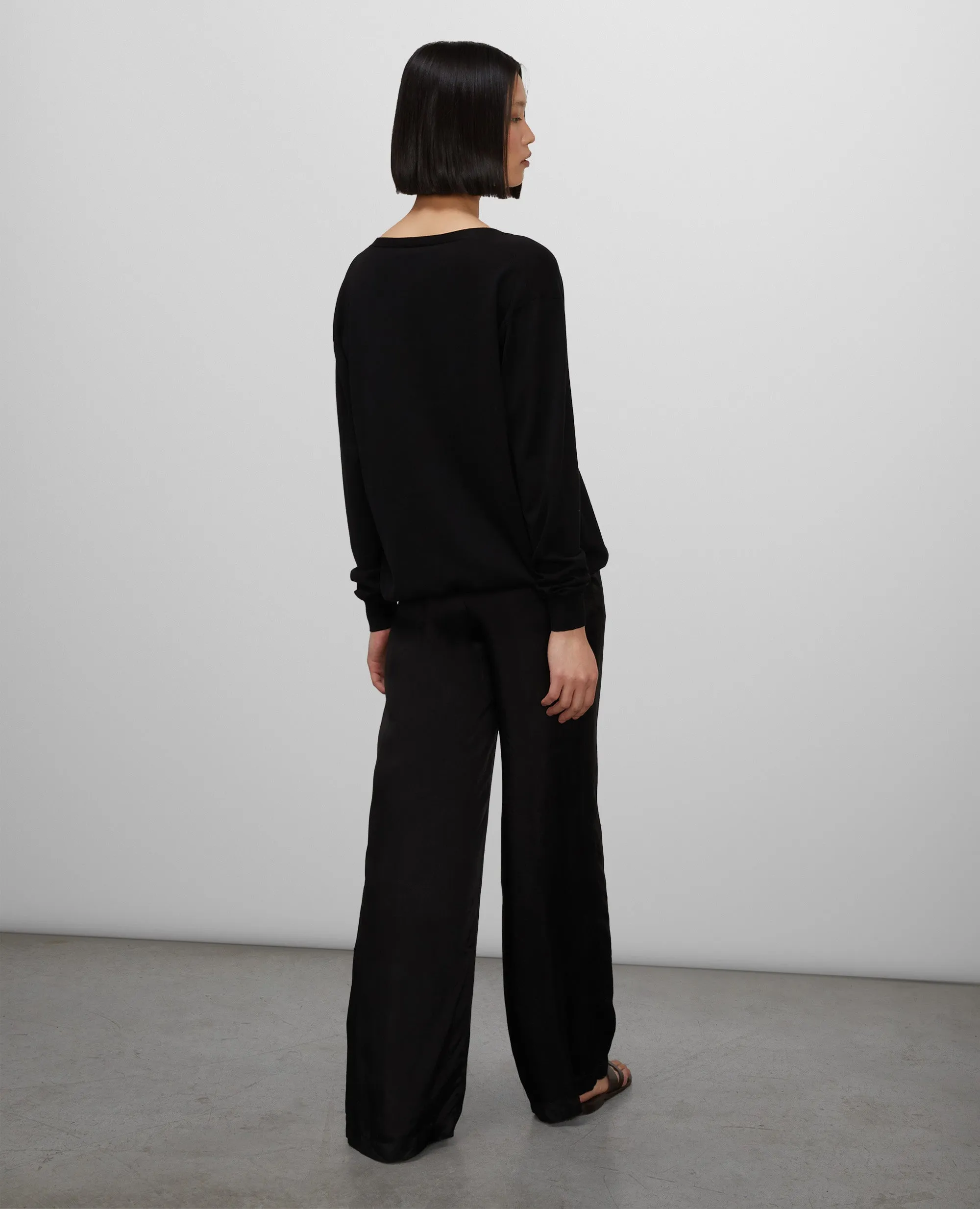 CARDIGAN IN MAGLIA DI MISTO COTONE, SETA E LINO - NERO sold by Aspesi product image thumbnail 3