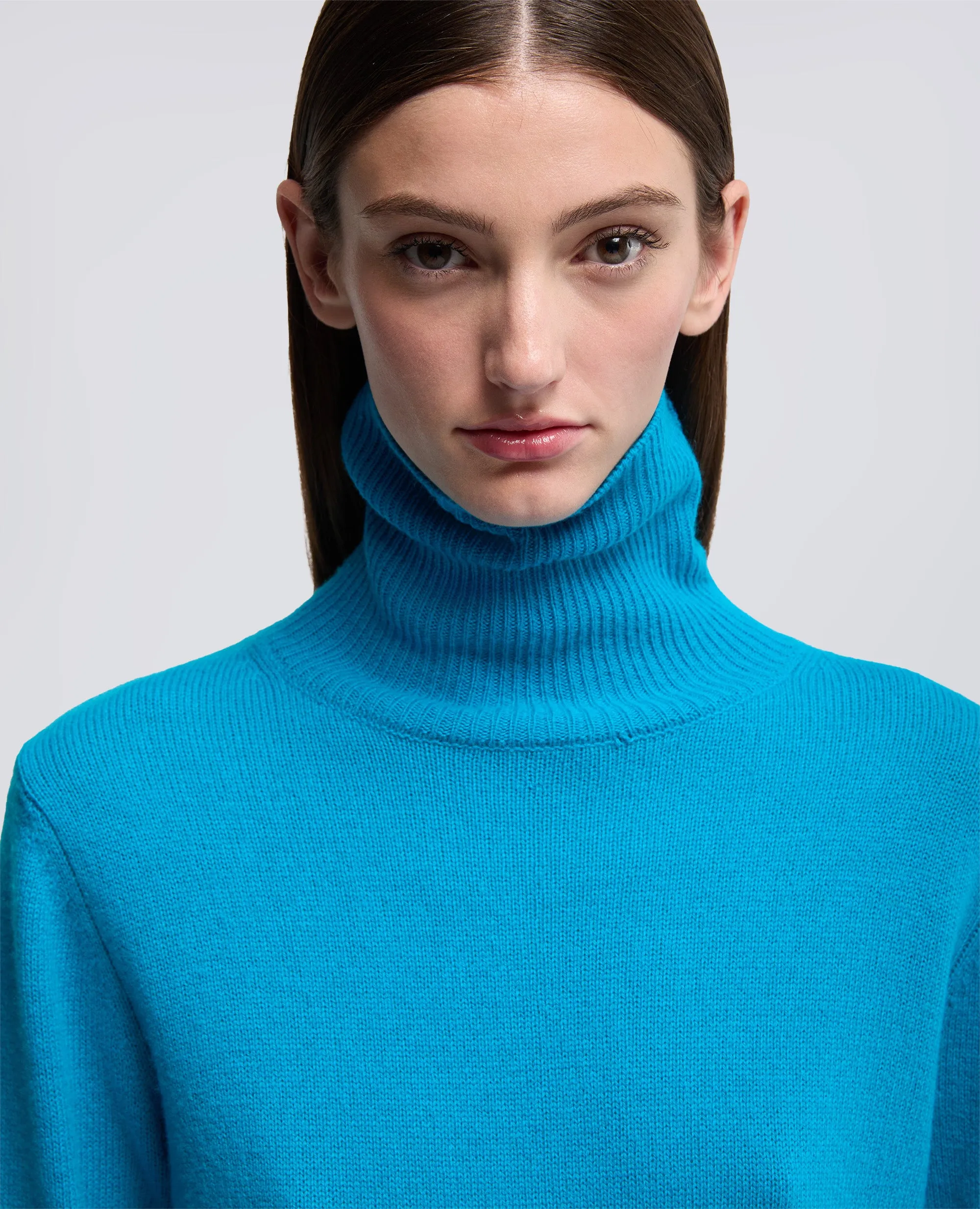 MAGLIA DOLCEVITA IN MISTO LANA, YAK E CASHMERE - AZZURRO sold by Aspesi product image thumbnail 4