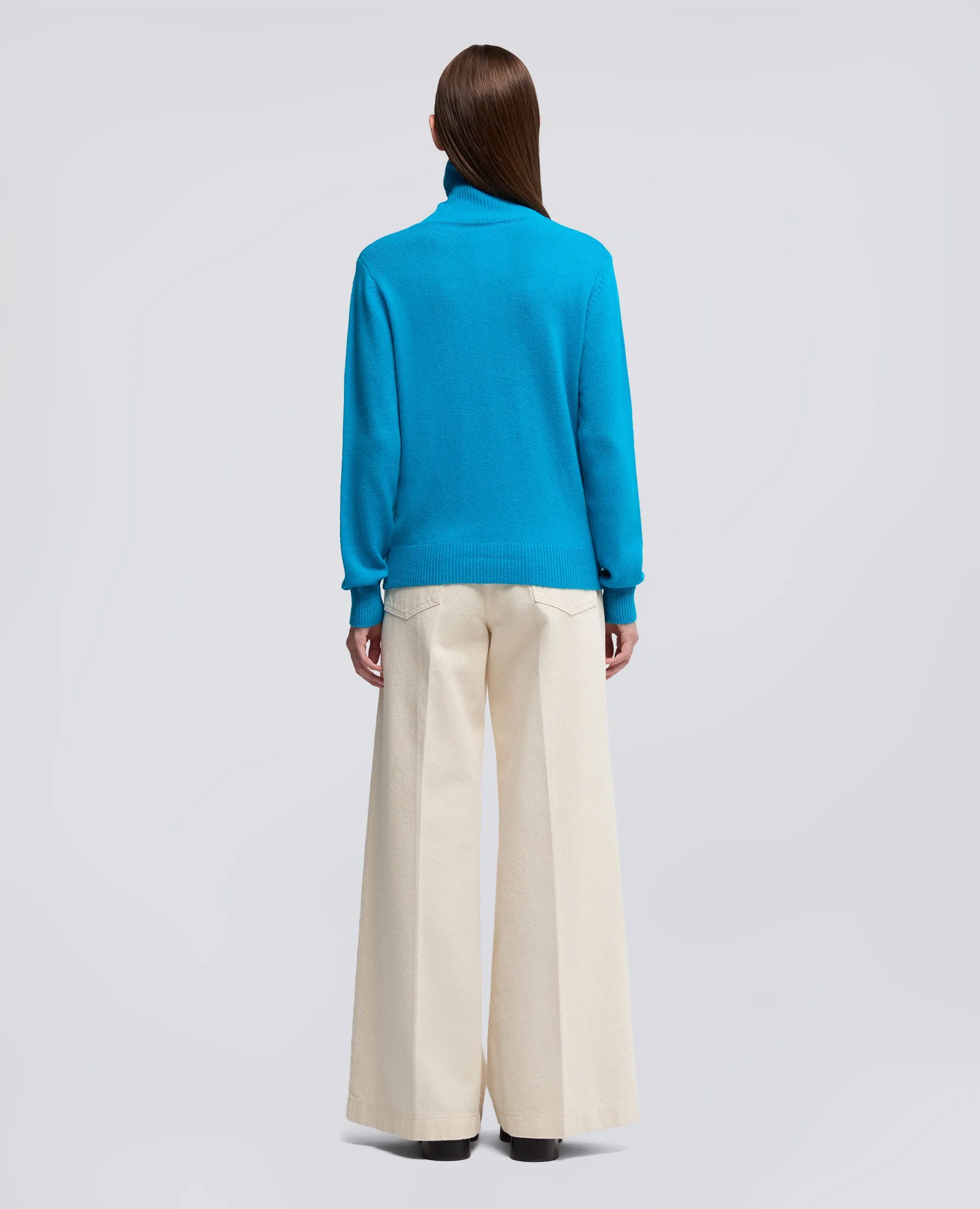 MAGLIA DOLCEVITA IN MISTO LANA, YAK E CASHMERE - AZZURRO sold by Aspesi product image thumbnail 3