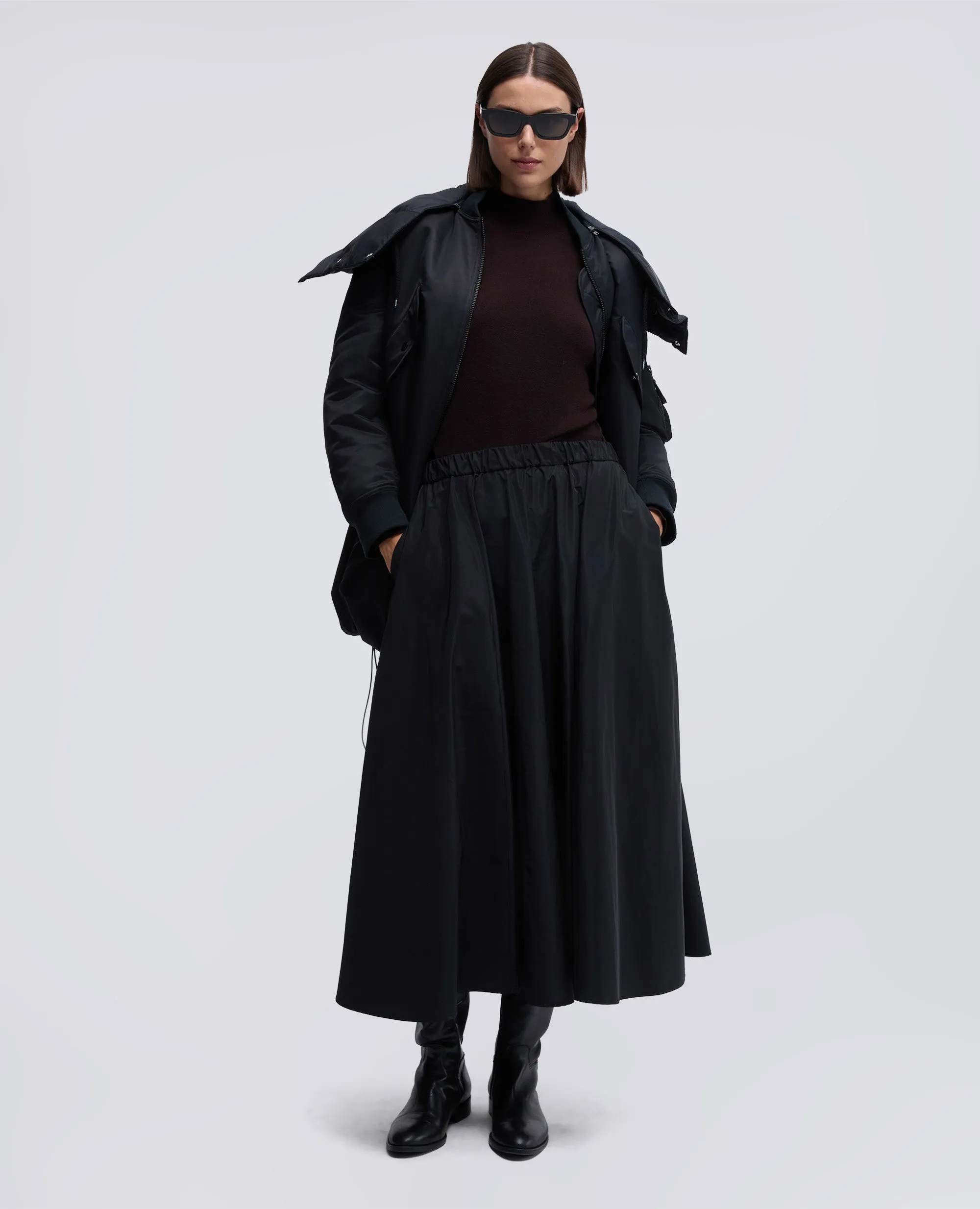 GONNA MIDI CON PIEGHE - NERO sold by Aspesi product image thumbnail 2