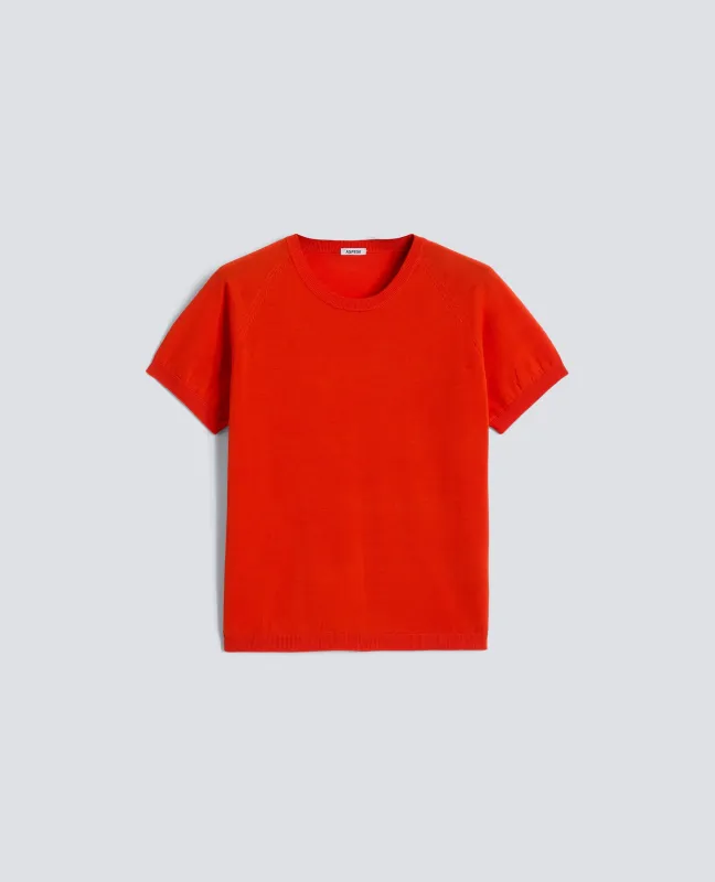 T-SHIRT GIROCOLLO IN FILATO DI PURO COTONE - CORALLO made by Aspesi