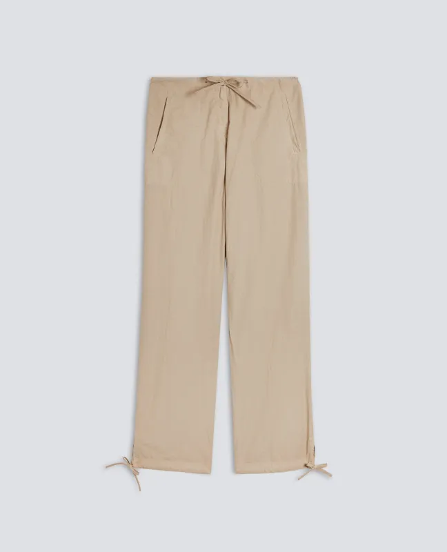 PANTALONE IN POPELINE COTONE TINTO CAPO - BEIGE sold by Aspesi