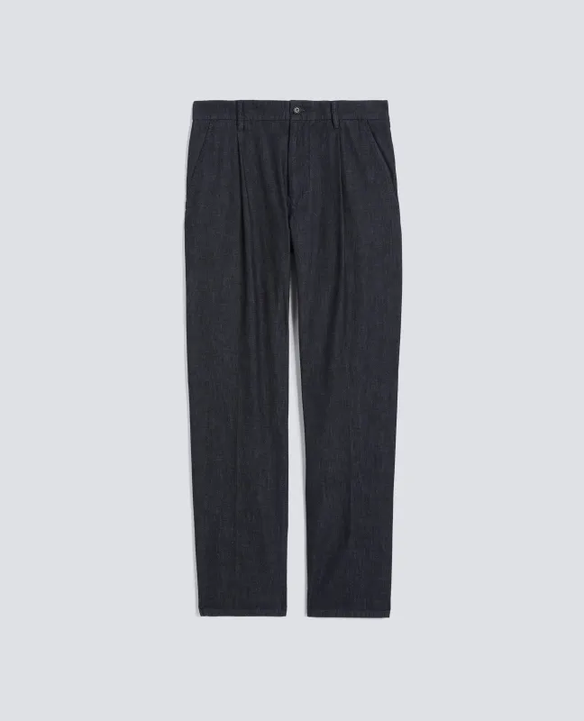 PANTALONE MONO PINCE IN DENIM LEGGERO - DENIM SCURO sold by Aspesi