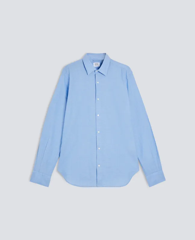CAMICIA CLASSICA IN CHAMBRAY INDIANO - AZZURRO sold by Aspesi