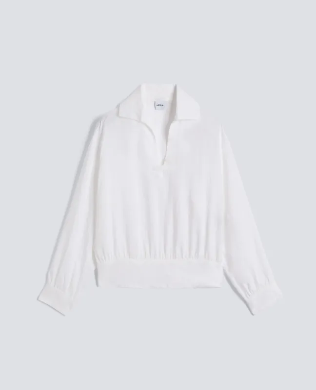 CAMICIA IN LINO LEGGERO TINTO CAPO - BIANCO sold by Aspesi