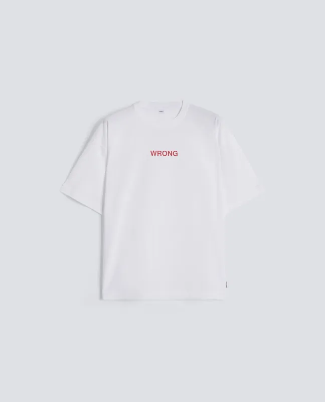 T-SHIRT IN JERSEY DI COTONE CON STAMPA "WRONG" - BIANCO made by Aspesi