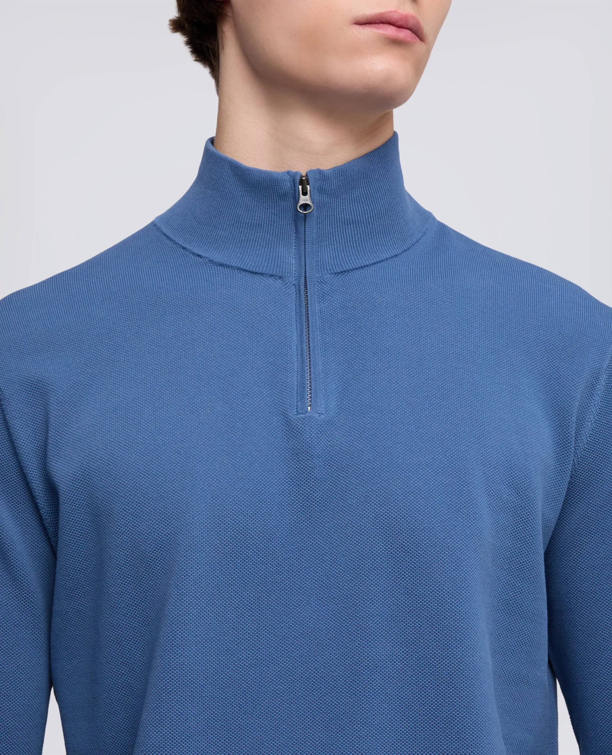 MAGLIA CON ZIP IN COTONE PUNTO PIQUET TINTO CAPO - AVIO sold by Aspesi product image thumbnail 4