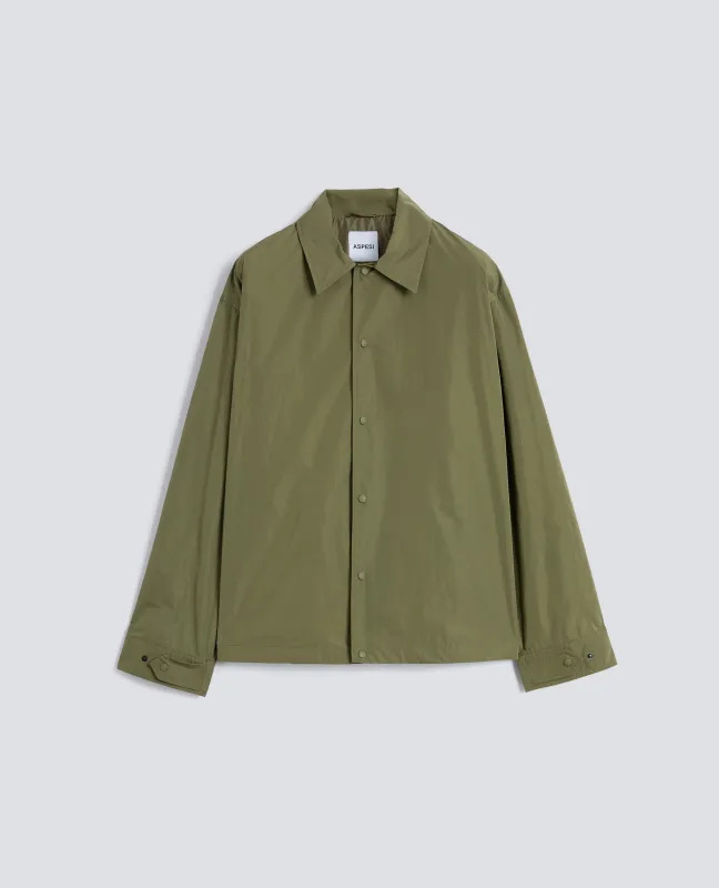 CAMICIA IN TAFFETA FODERATA IN NYLON LEGGERO - VERDE made by Aspesi