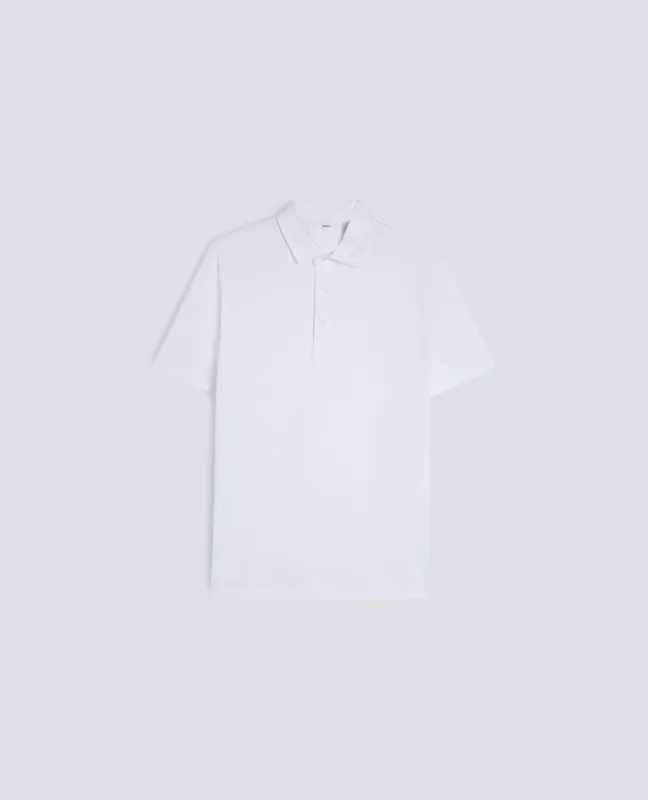 POLO IN JERSEY DI COTONE - BIANCO made by Aspesi