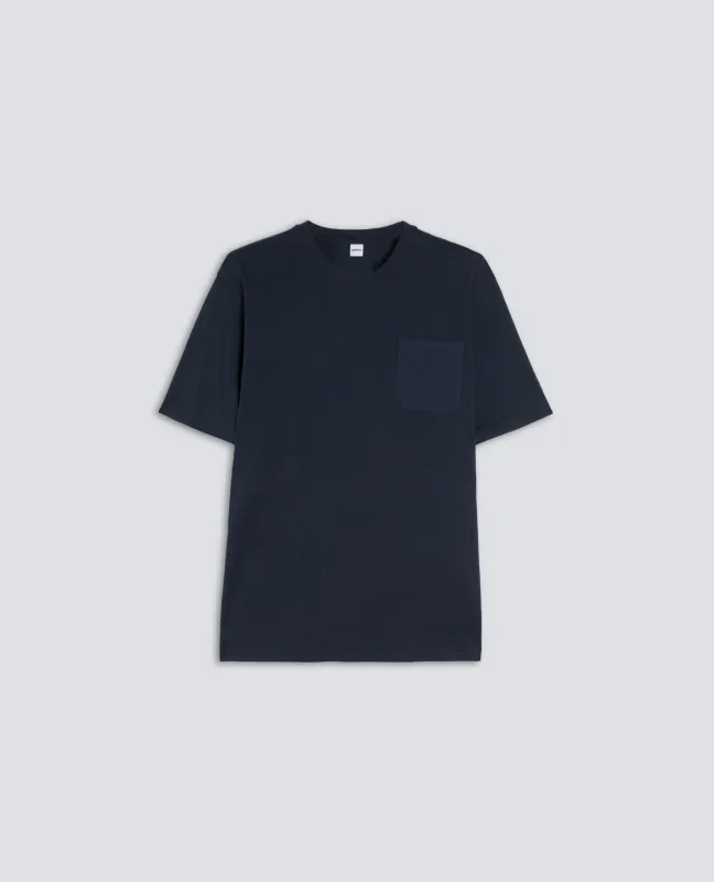 T-SHIRT IN JERSEY DI COTONE - NAVY made by Aspesi