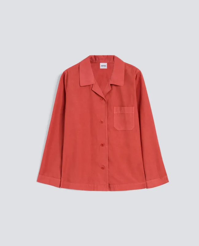 GIACCA CAMICIA TIPO PIGIAMA IN POPELINE COTONE TINTO CAPO - ARAGOSTA made by Aspesi