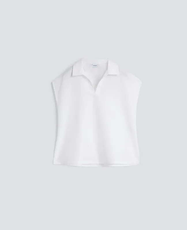 TOP IN POPELINE DI COTONE - BIANCO made by Aspesi