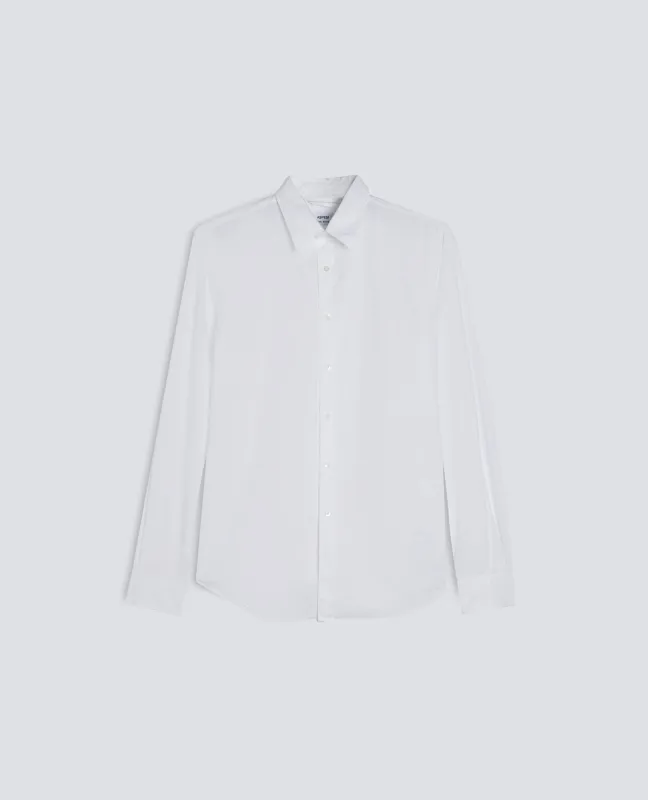 CAMICIA IN POPELINE DI COTONE LEGGERO - BIANCO sold by Aspesi