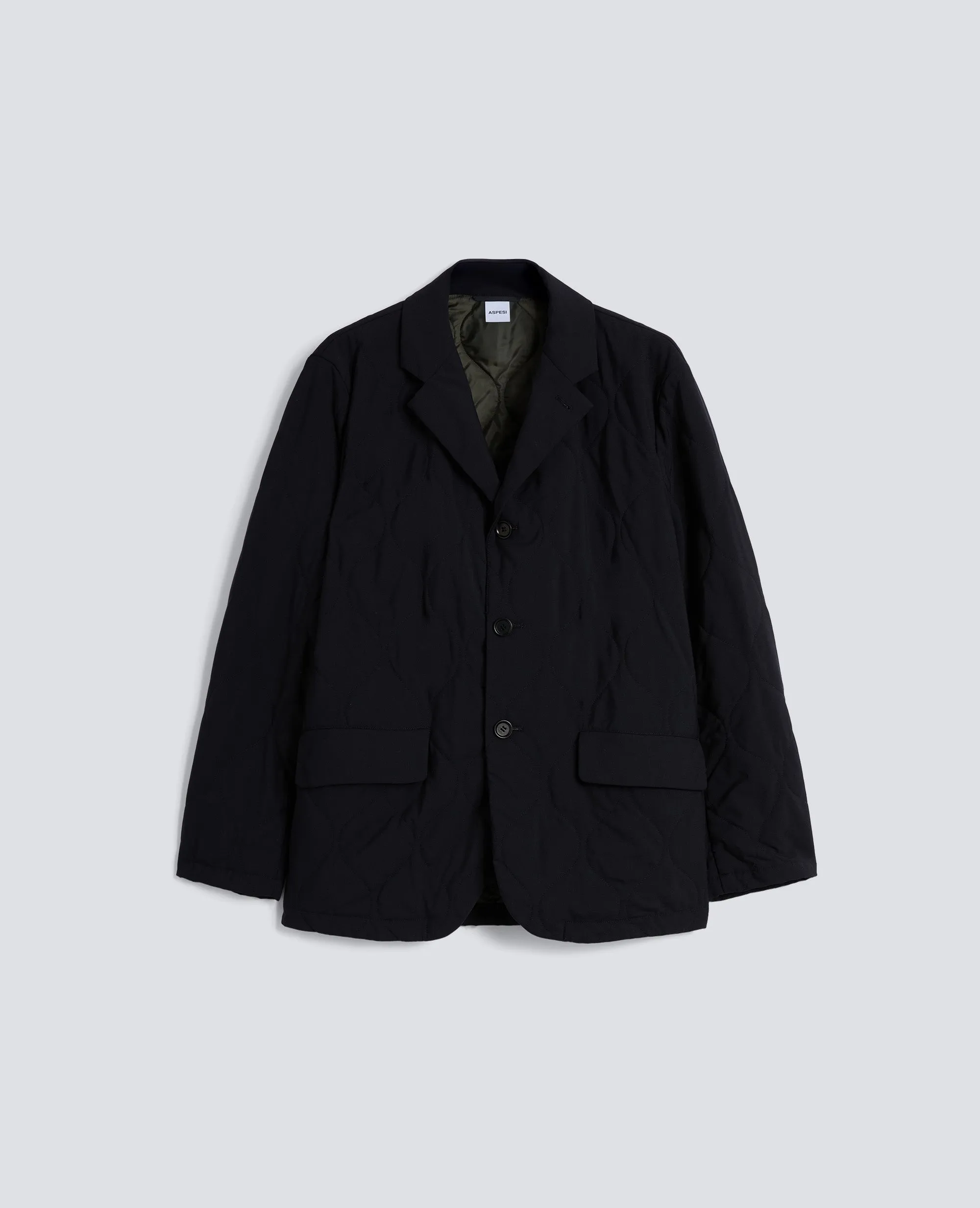 GIACCA IN TECNOLANA IMBOTTITA - BLU/BLACK sold by Aspesi