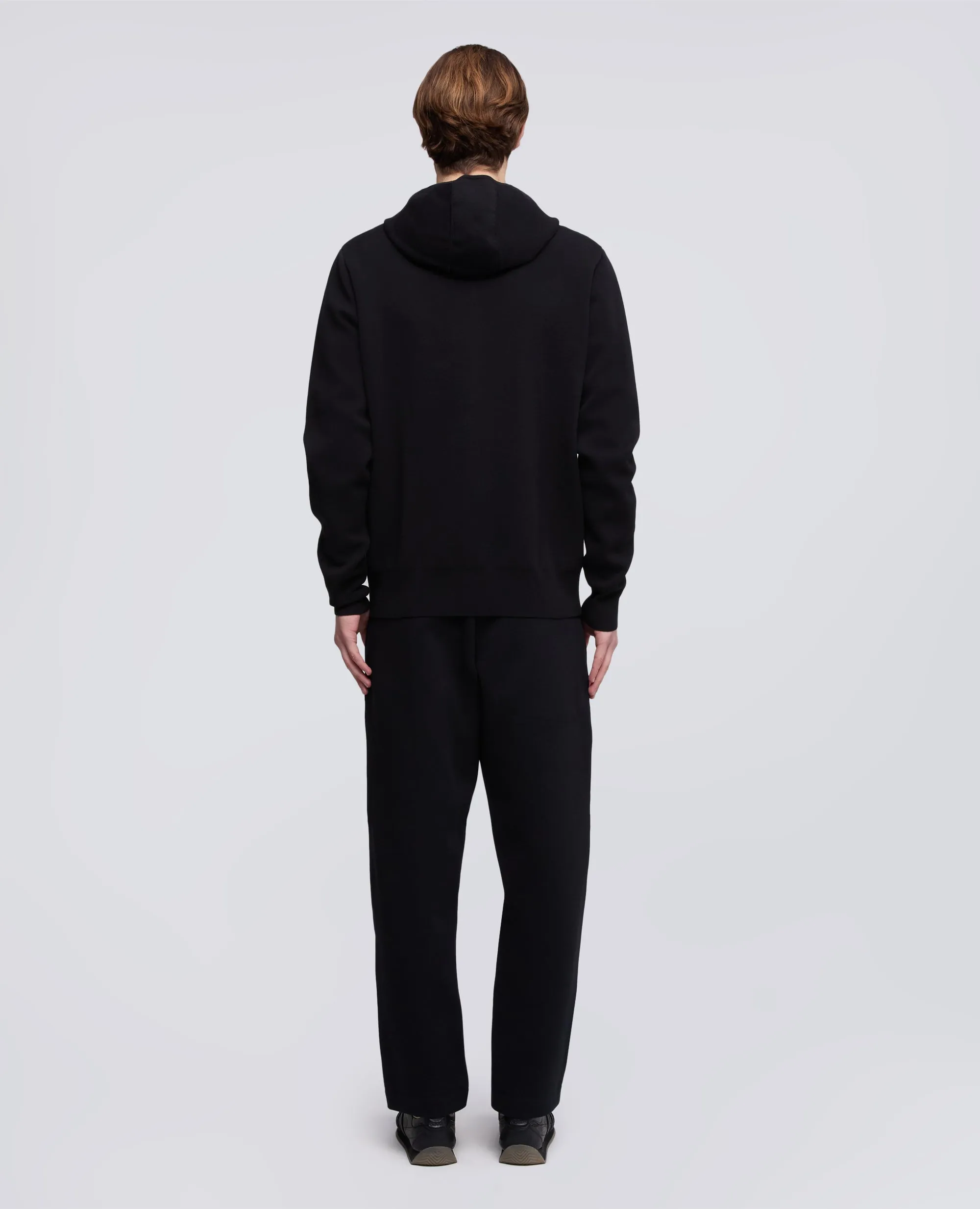 MAGLIA CON CAPPUCCIO IN COTONE DOPPIA FRONTURA - NERO sold by Aspesi product image thumbnail 3