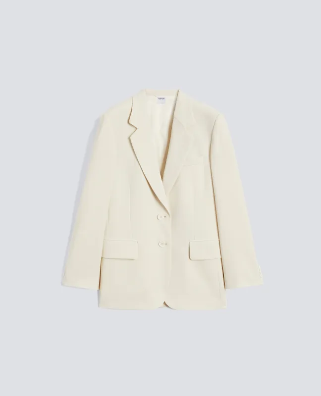 GIACCA MONOPETTO IN CADY CREPE IN TRIACETATO POLIESTERE - NATURALE made by Aspesi