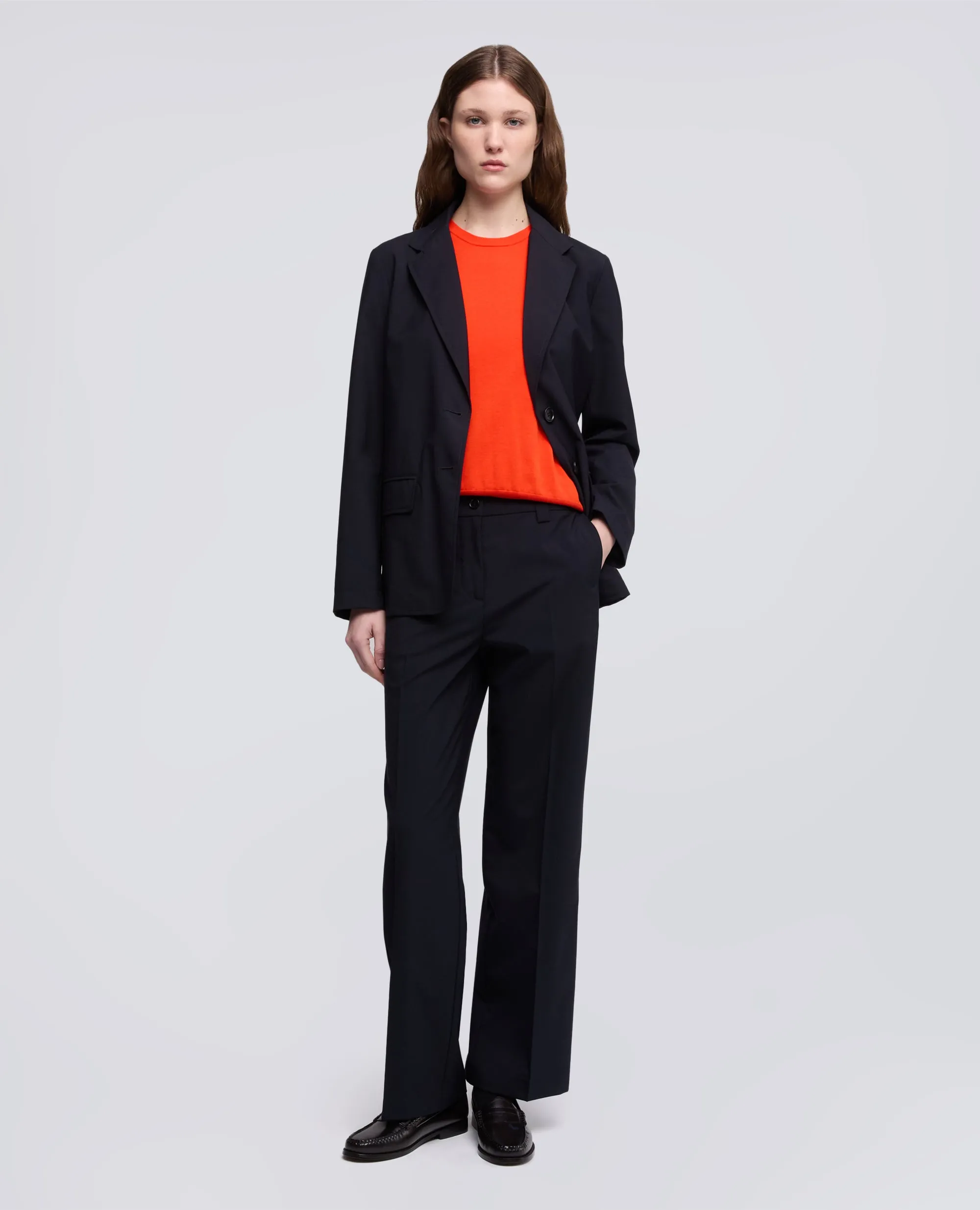 PANTALONE IN TELA TECNICA IN LANA E MICROFIBRA DI POLIESTERE - BLU/BLACK sold by Aspesi product image thumbnail 2