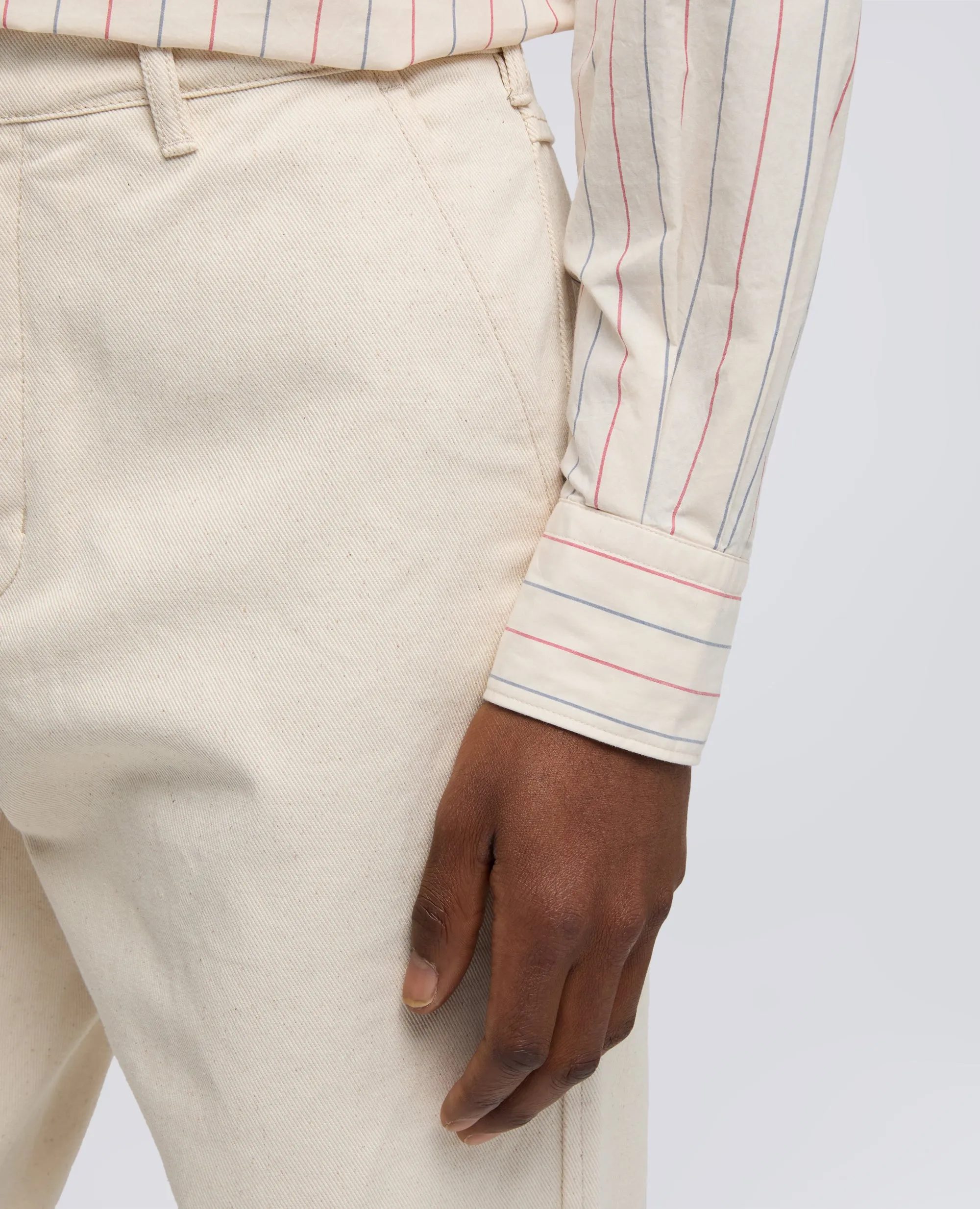 PANTALONE IN BULL DI COTONE NATURALE - NATURALE sold by Aspesi product image thumbnail 3