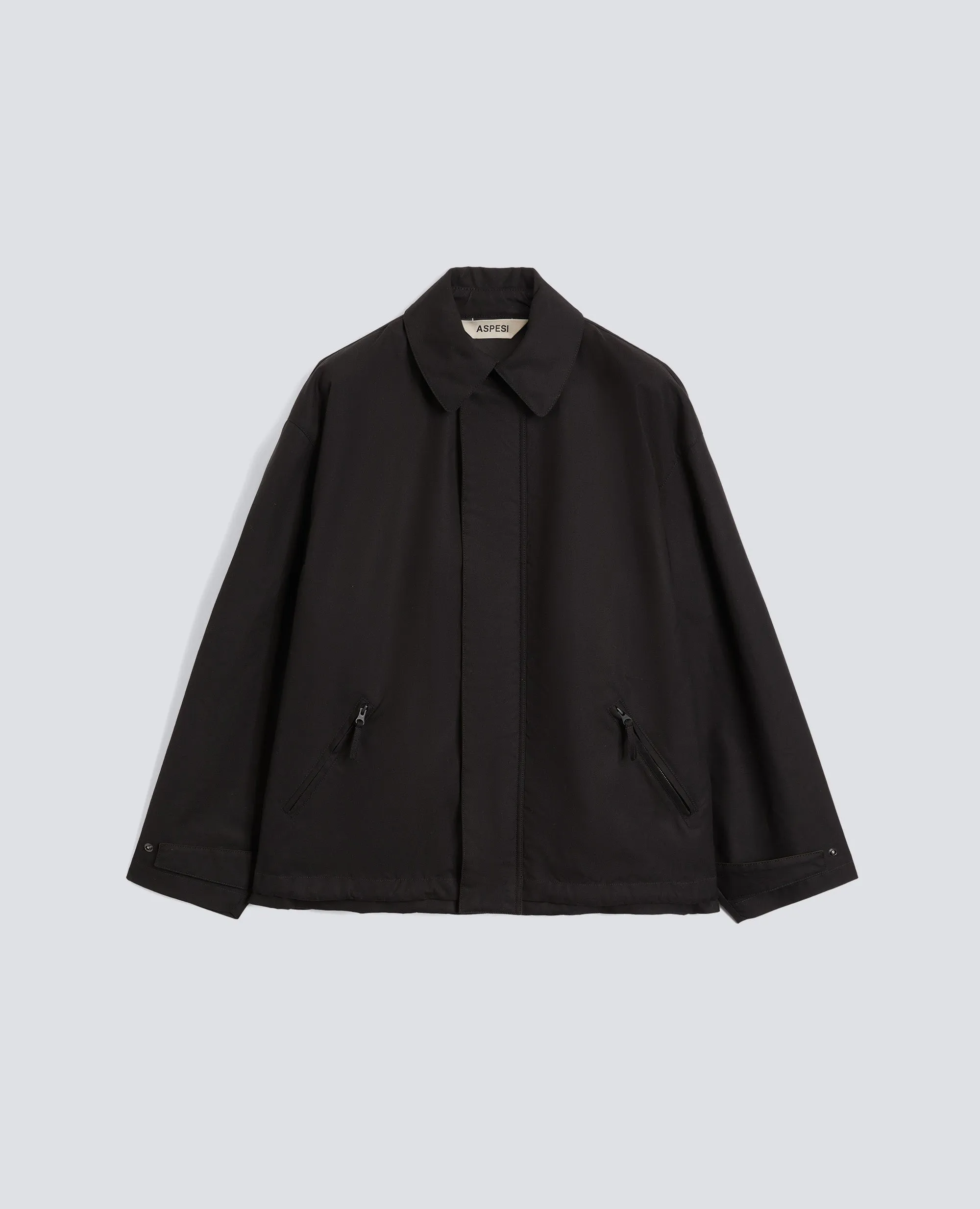 GIUBBOTTO IN COTONE DRY WAX - NERO sold by Aspesi