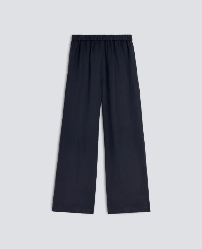 PANTALONE IN LINO - NAVY sold by Aspesi