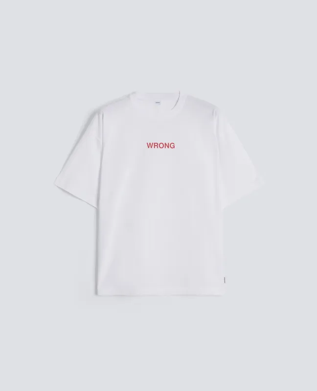 T-SHIRT IN JERSEY DI COTONE CON STAMPA "WRONG" - BIANCO made by Aspesi