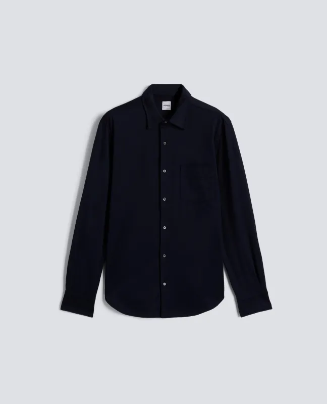 CAMICIA IN JERSEY DI COTONE - BLU sold by Aspesi