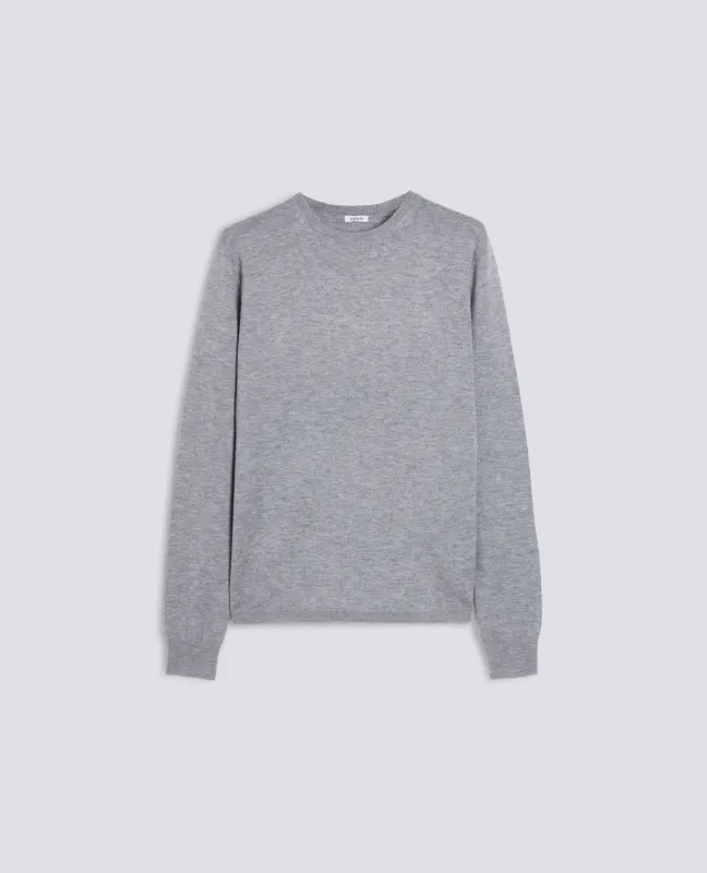 MAGLIA GIROCOLLO IN LANA - GRIGIO MELANGE sold by Aspesi
