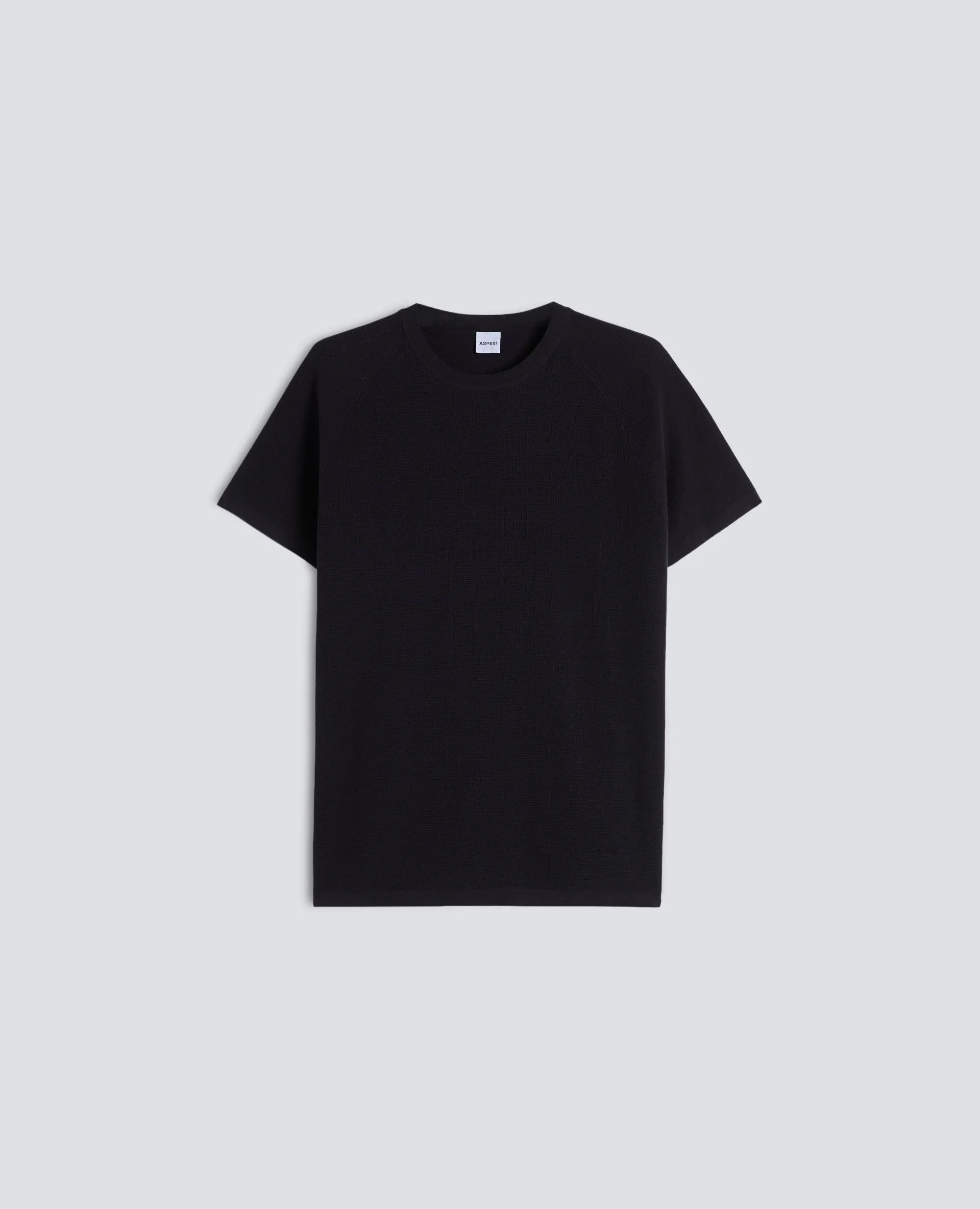 MAGLIA RAGLAN IN MICRO WAFFLE DI COTONE - NAVY sold by Aspesi