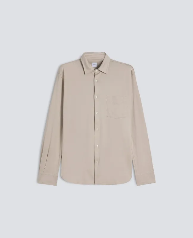 CAMICIA IN JERSEY DI COTONE - SABBIA made by Aspesi