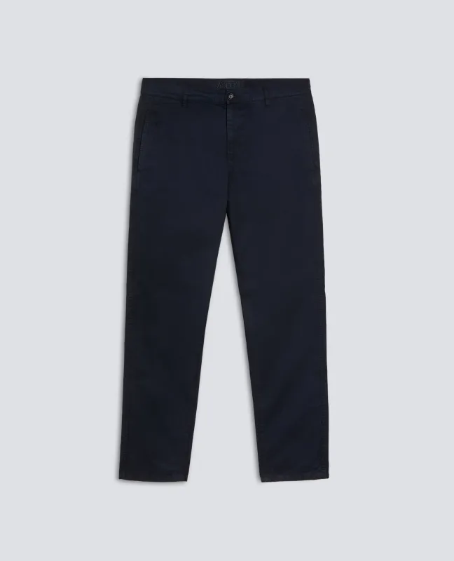 PANTALONE CHINO IN GABARDINA DI COTONE - NAVY sold by Aspesi