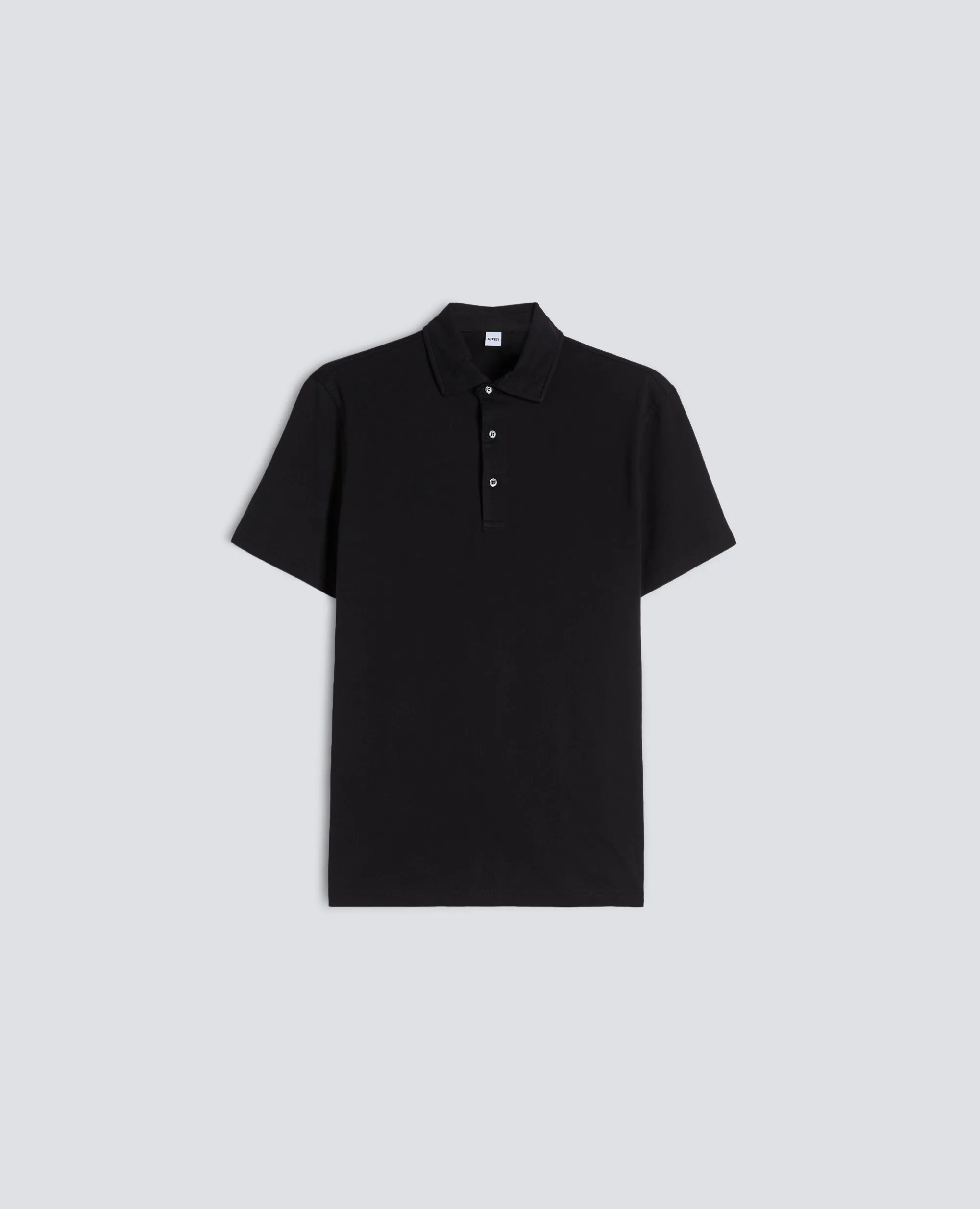 POLO IN JERSEY DI COTONE - NERO sold by Aspesi
