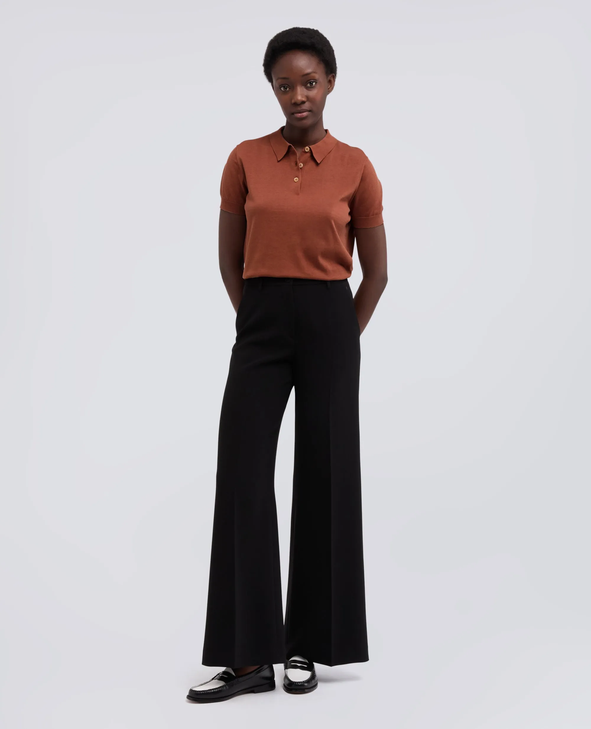 POLO IN MISTO COTONE, SETA E LINO - TABACCO sold by Aspesi product image thumbnail 2