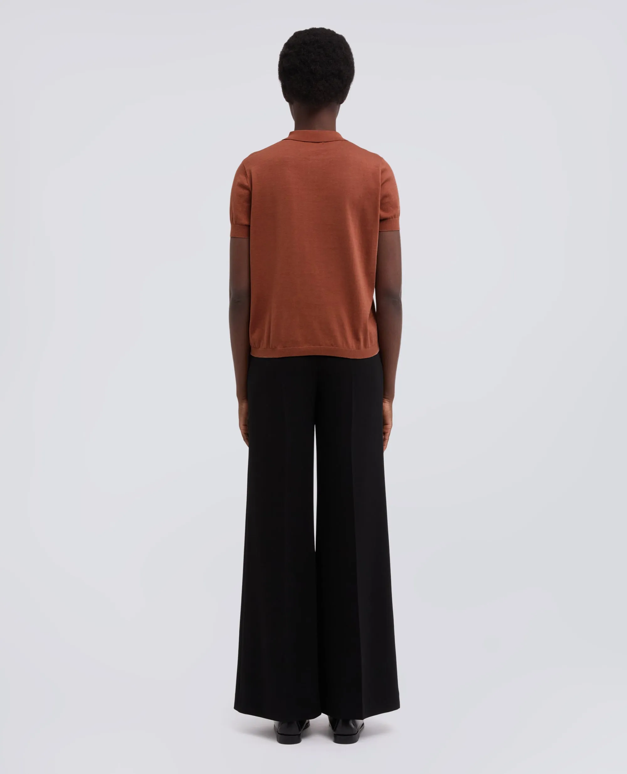 POLO IN MISTO COTONE, SETA E LINO - TABACCO sold by Aspesi product image thumbnail 3