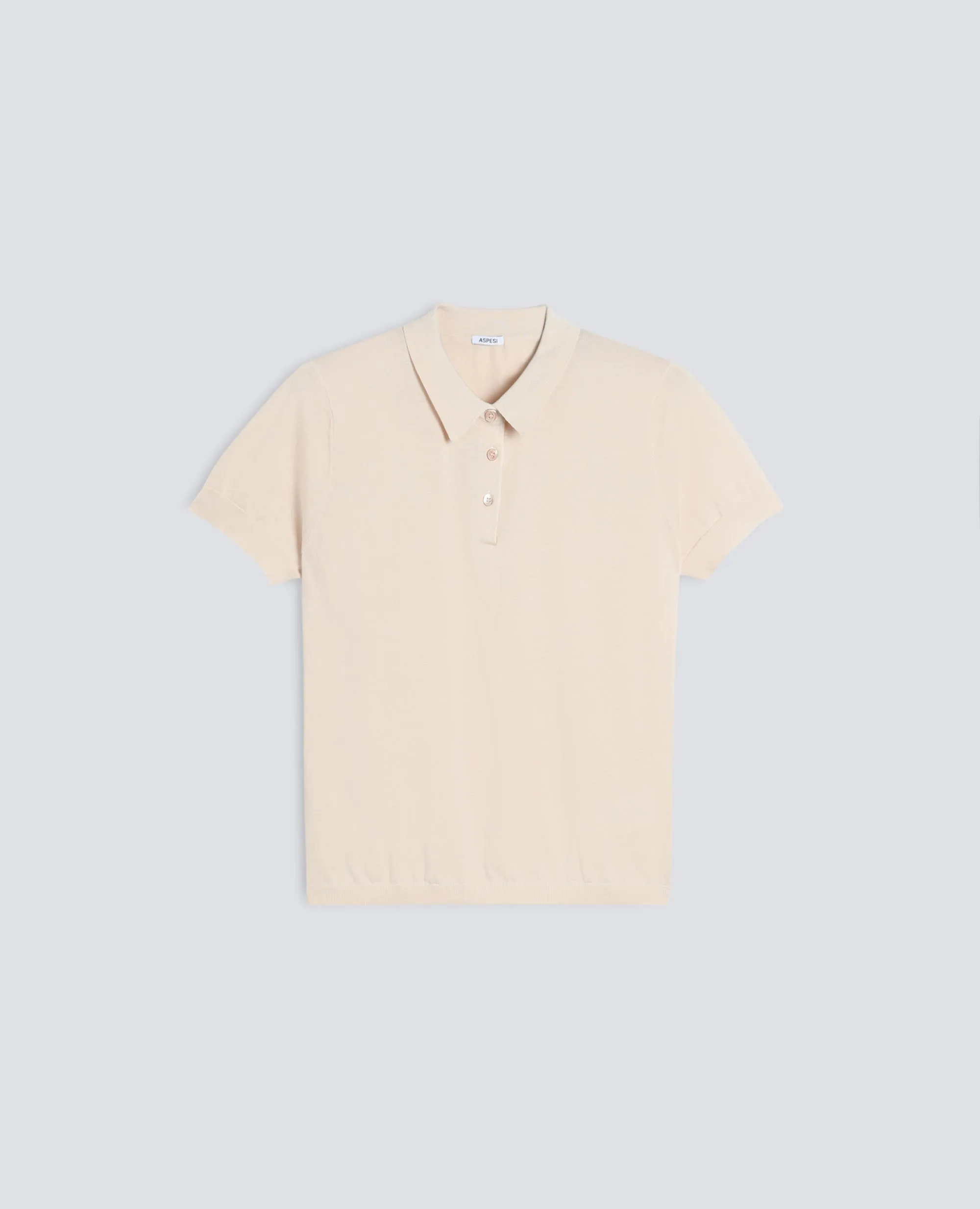 POLO IN MISTO COTONE, SETA E LINO - NATURALE sold by Aspesi