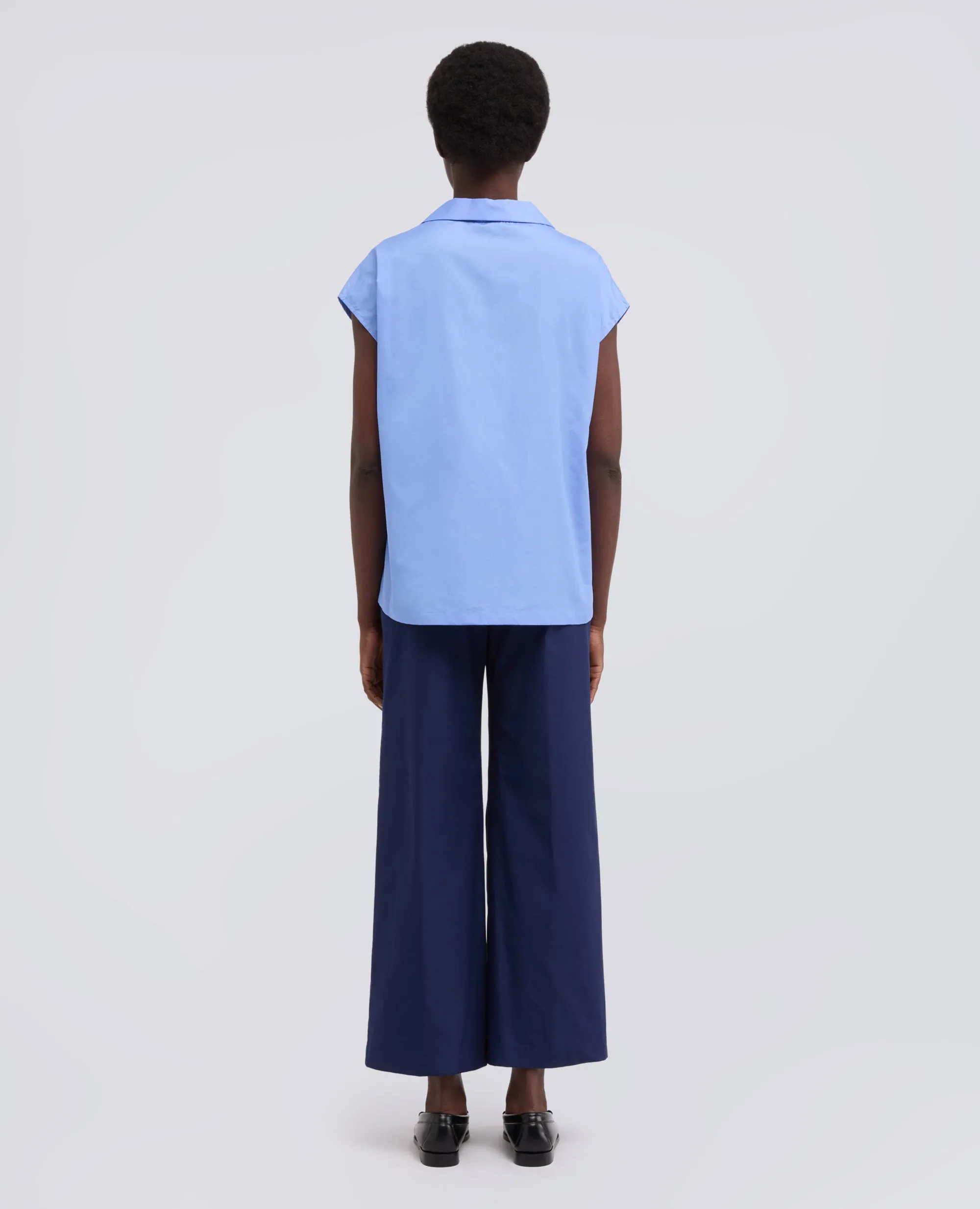 TOP IN POPELINE DI COTONE - AZZURRO sold by Aspesi product image thumbnail 3