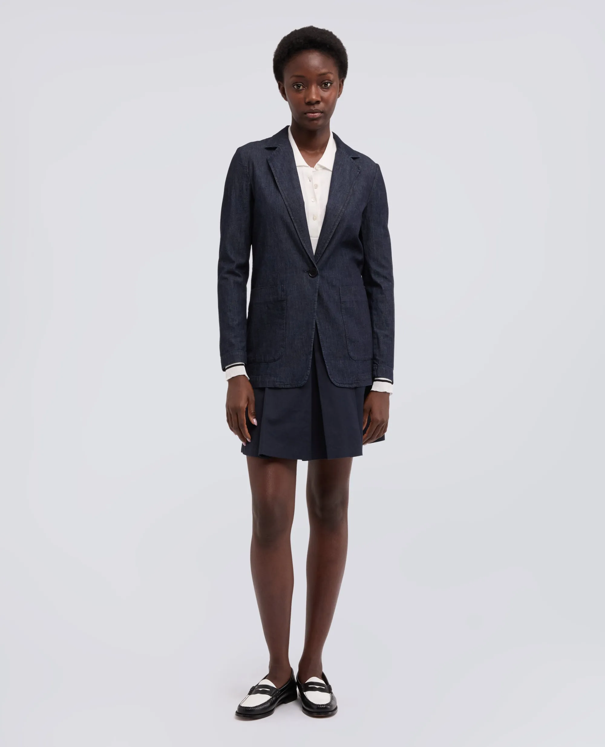 GIACCA MONOPETTO DECOSTRUITA IN DENIM LEGGERO - DENIM SCURO sold by Aspesi product image thumbnail 2