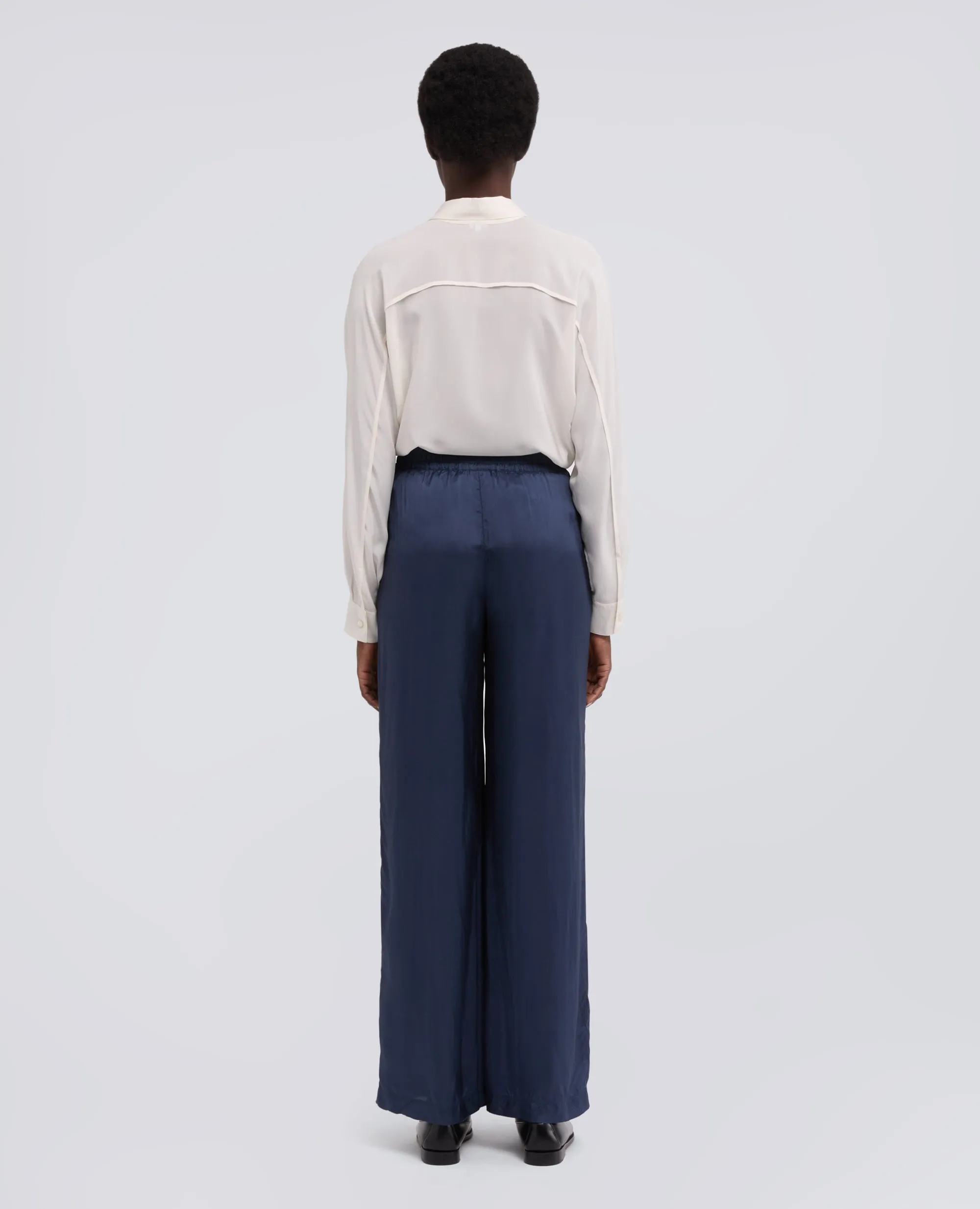 PANTALONE IN TWILL DI VISCOSA LAVATO - BLU sold by Aspesi product image thumbnail 3