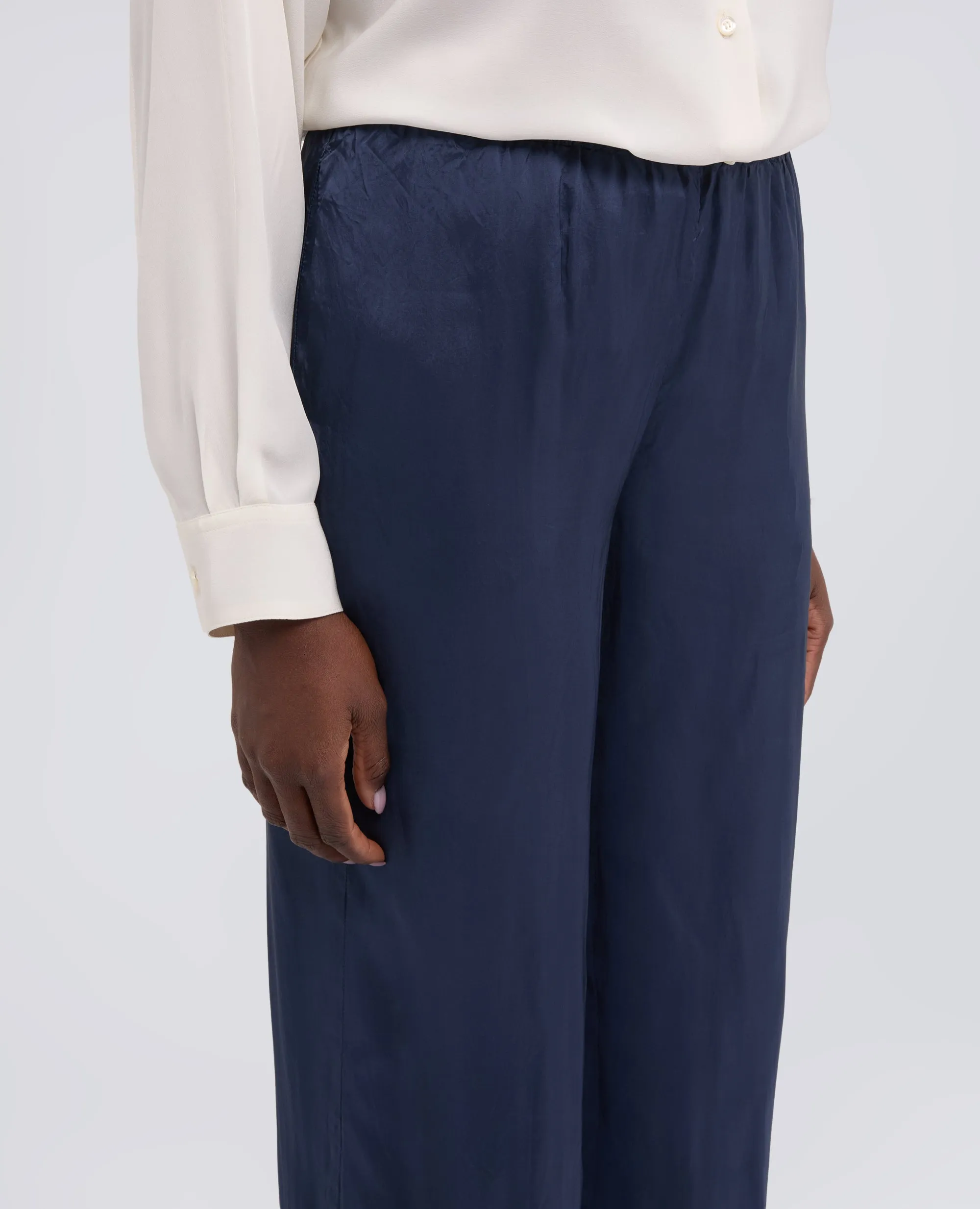 PANTALONE IN TWILL DI VISCOSA LAVATO - BLU sold by Aspesi product image thumbnail 4