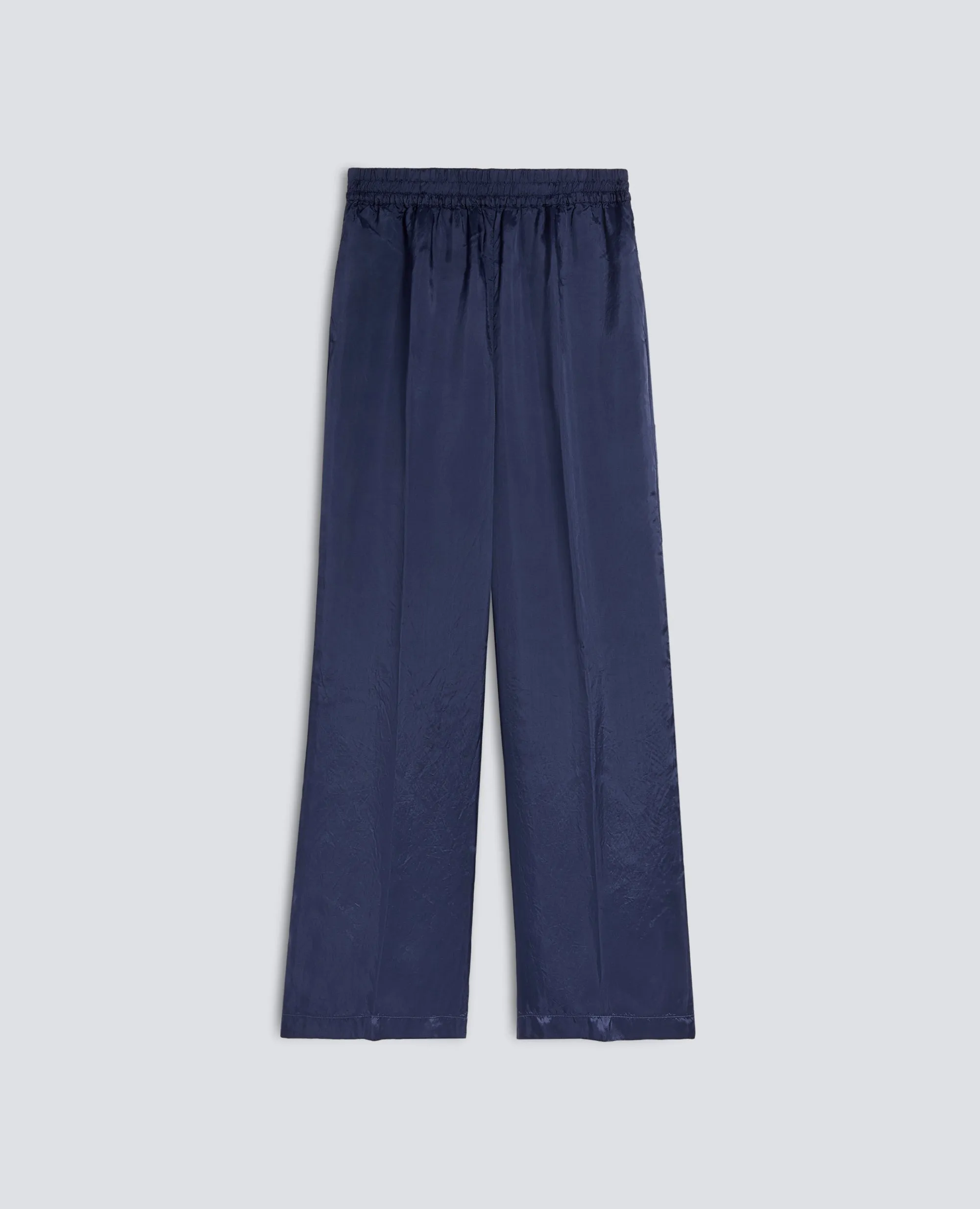 PANTALONE IN TWILL DI VISCOSA LAVATO - BLU sold by Aspesi