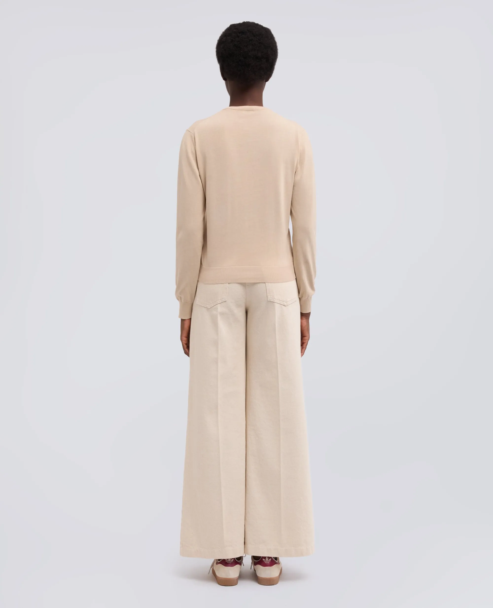 CARDIGAN GIROCOLLO IN COTONE - SABBIA sold by Aspesi product image thumbnail 3