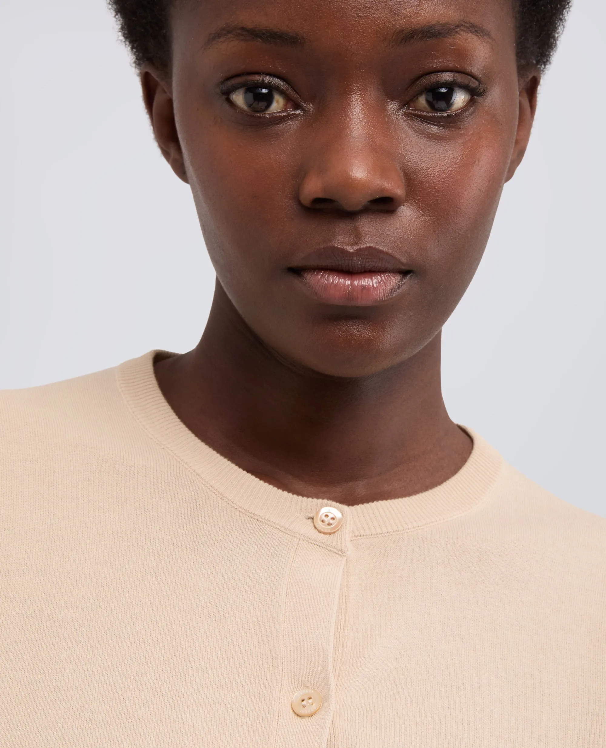 CARDIGAN GIROCOLLO IN COTONE - SABBIA sold by Aspesi product image thumbnail 4