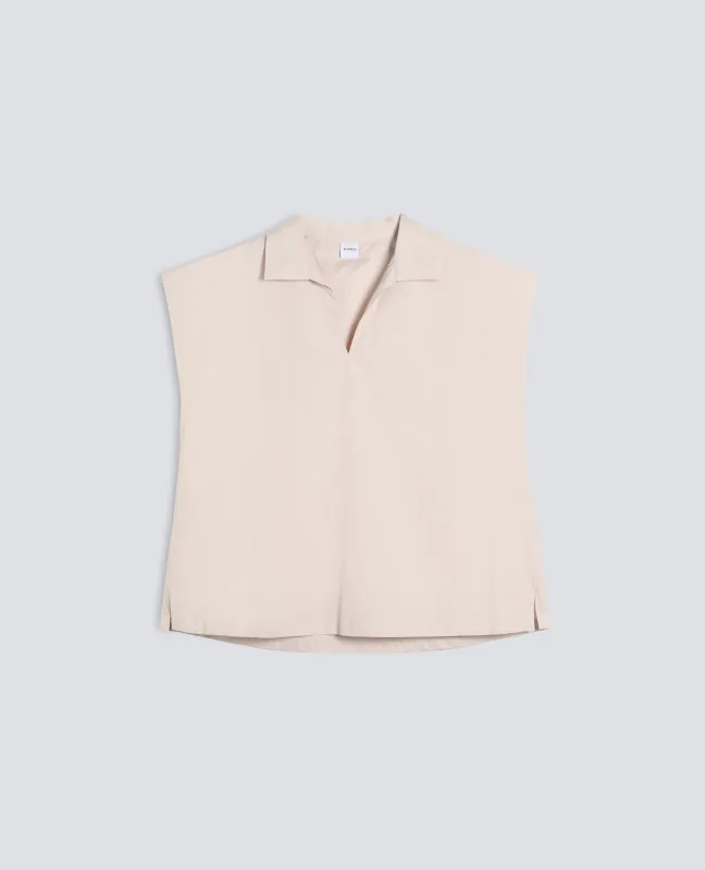 TOP IN POPELINE DI COTONE - BEIGE made by Aspesi