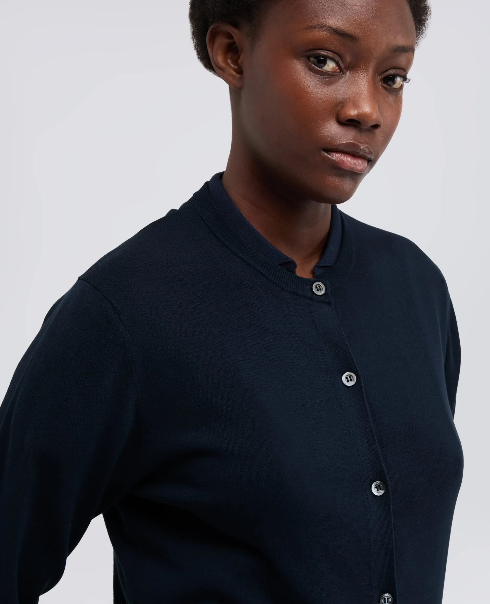 CARDIGAN GIROCOLLO IN COTONE - NAVY sold by Aspesi product image thumbnail 4