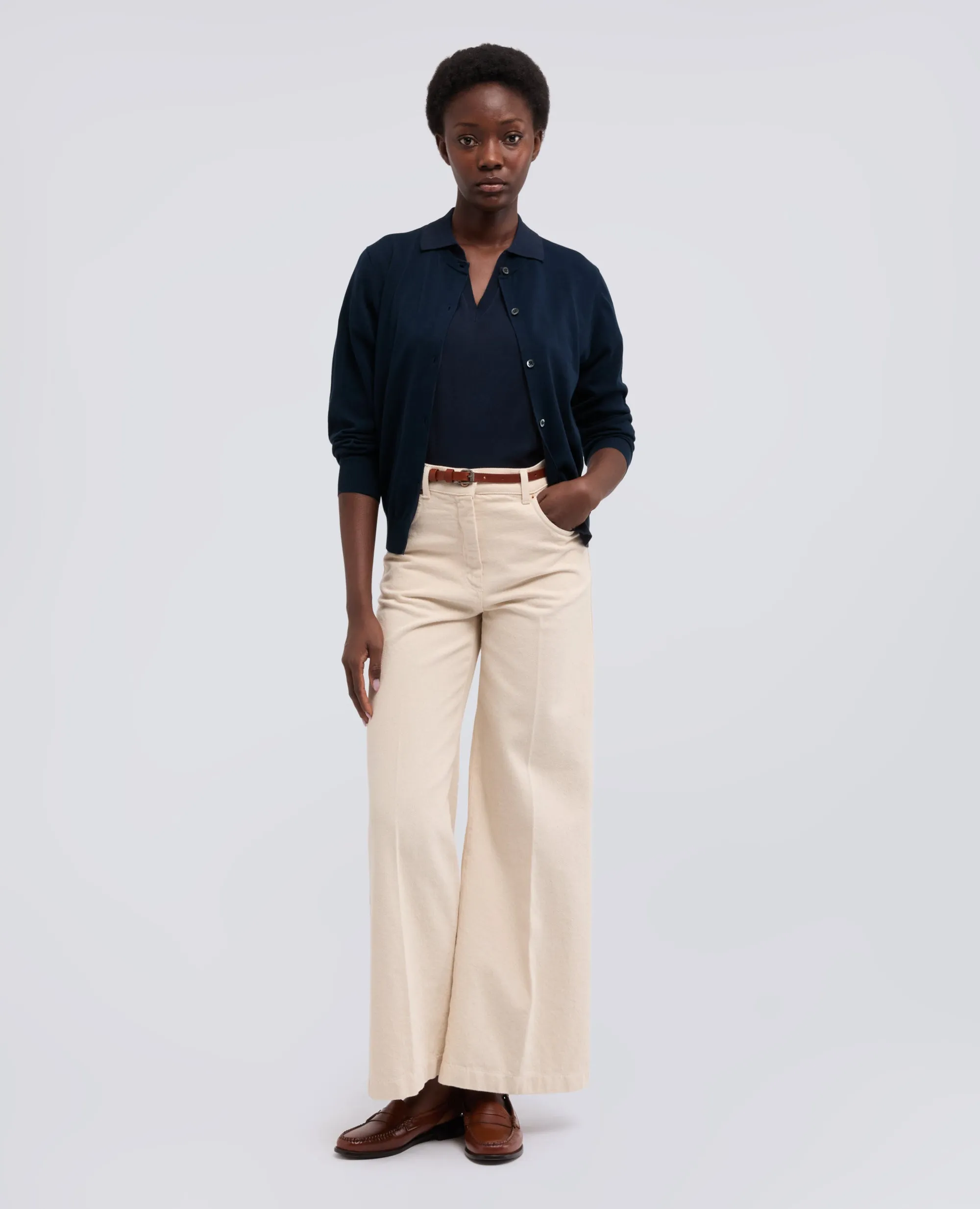 CARDIGAN GIROCOLLO IN COTONE - NAVY sold by Aspesi product image thumbnail 2