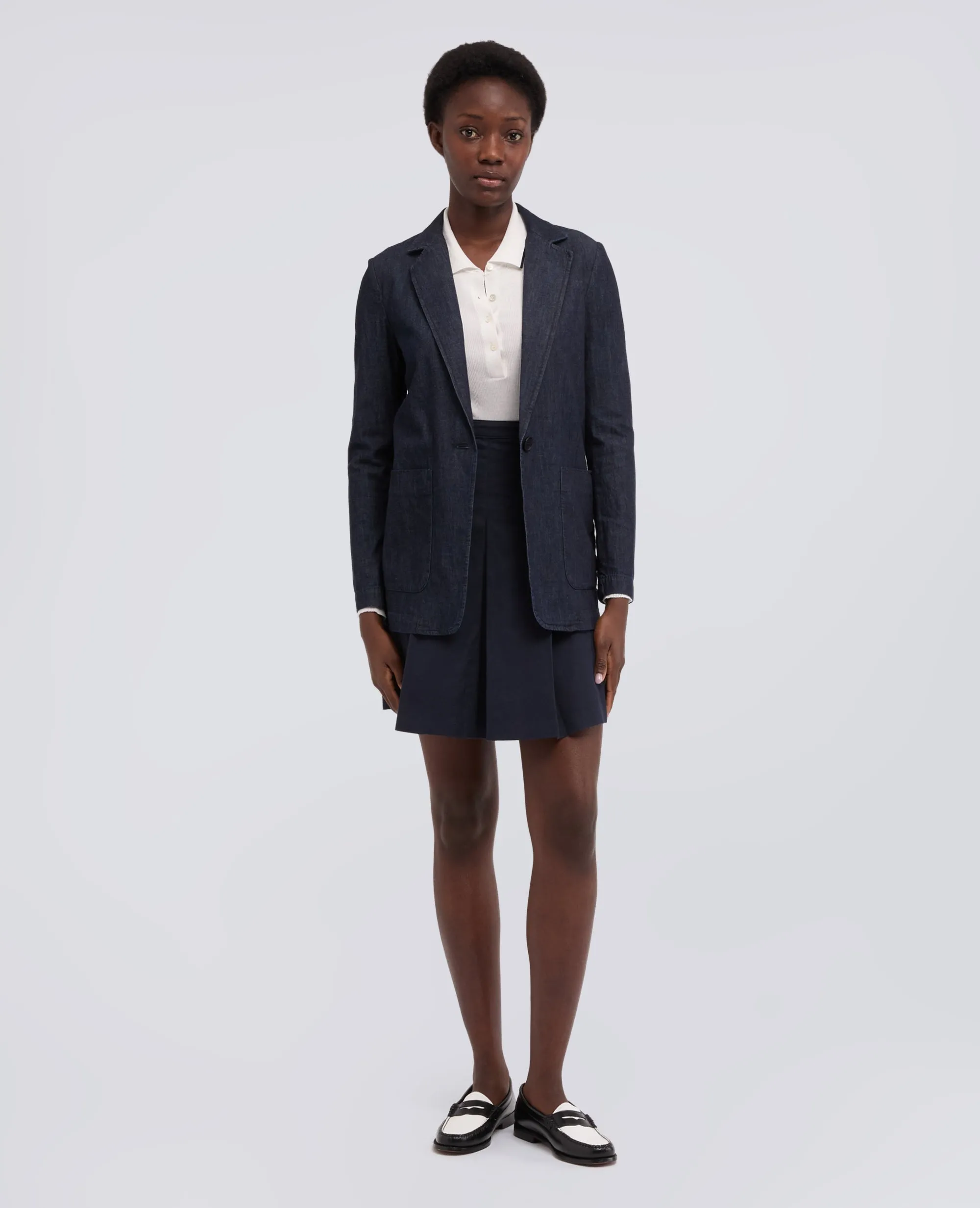 POLO A MANICHE LUNGHE REALIZZATA IN FILATO DI PURO COTONE - BIANCO sold by Aspesi product image thumbnail 2