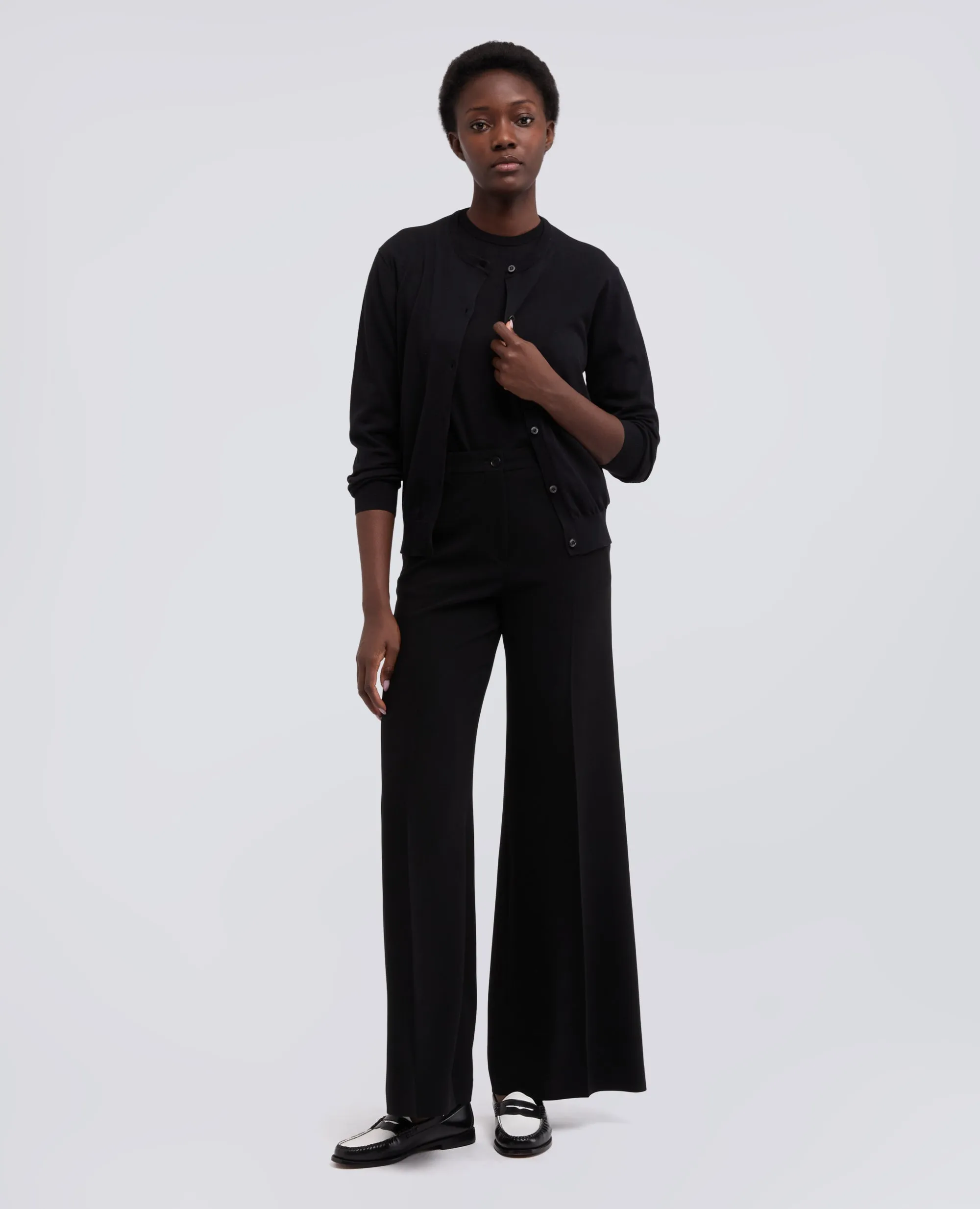 T-SHIRT GIROCOLLO IN FILATO DI PURO COTONE - NERO sold by Aspesi product image thumbnail 2
