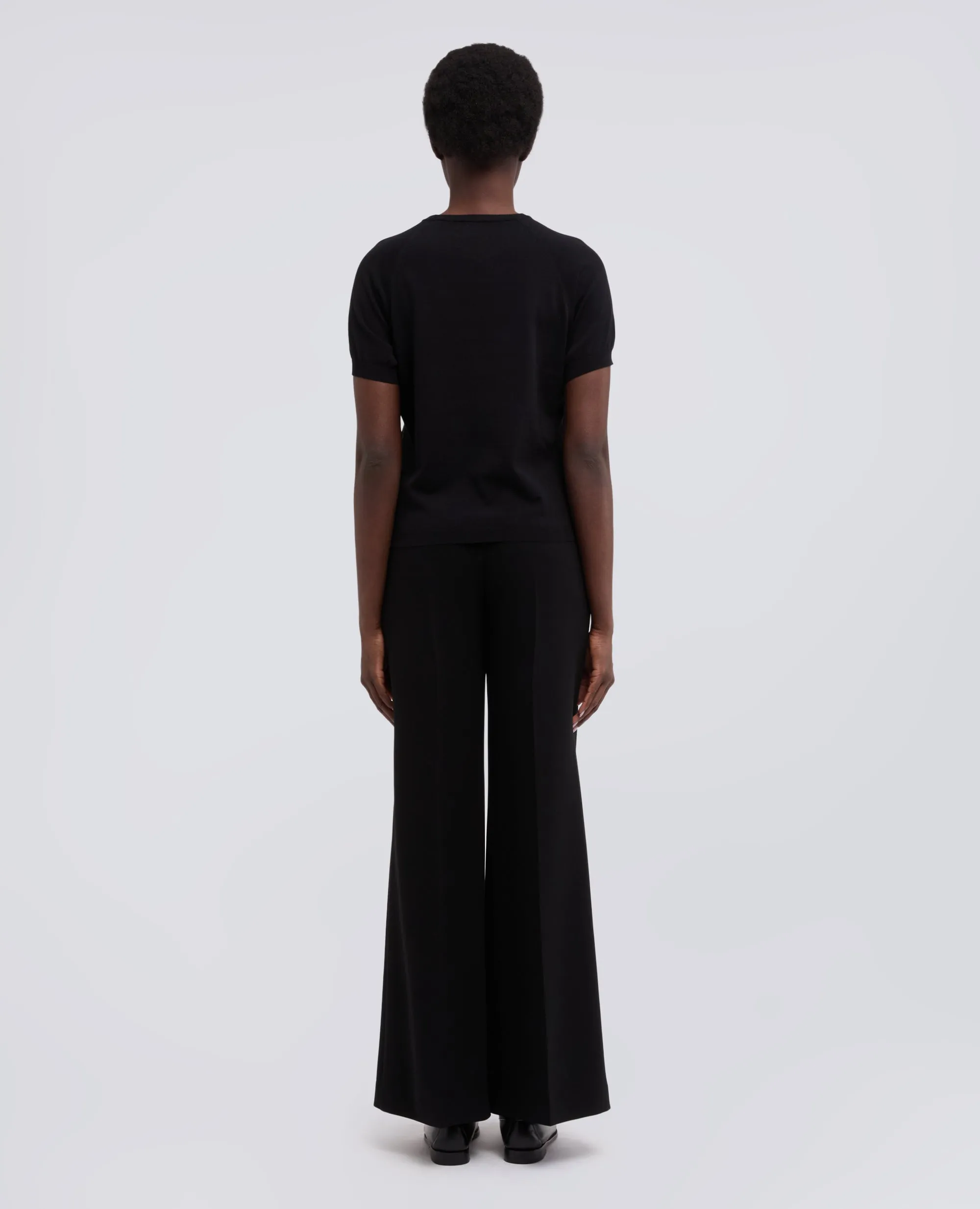 T-SHIRT GIROCOLLO IN FILATO DI PURO COTONE - NERO sold by Aspesi product image thumbnail 3