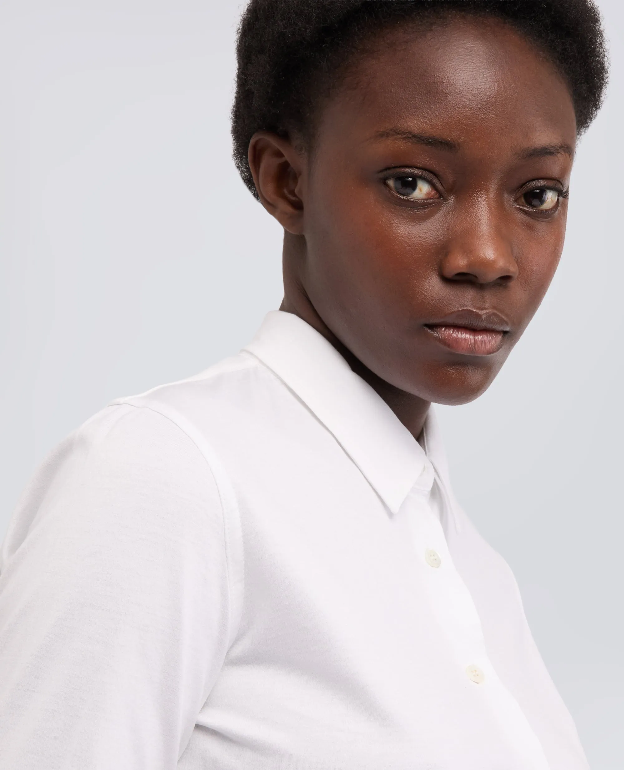 CAMICIA IN JERSEY DI COTONE - BIANCO sold by Aspesi product image thumbnail 4