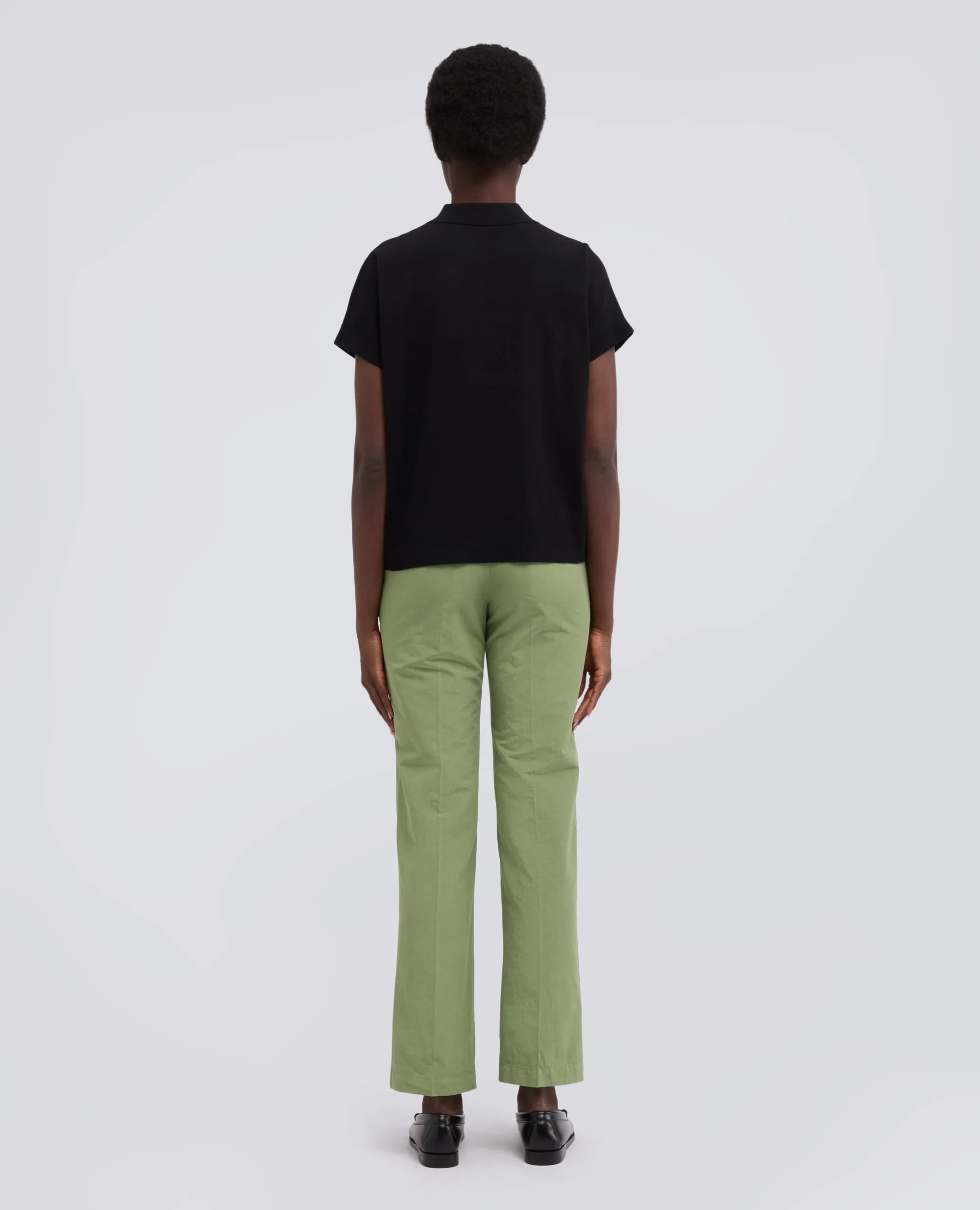 MAGLIA SCOLLO A V CON COLLETTO IN FILATO DI PURO COTONE - NERO sold by Aspesi product image thumbnail 3